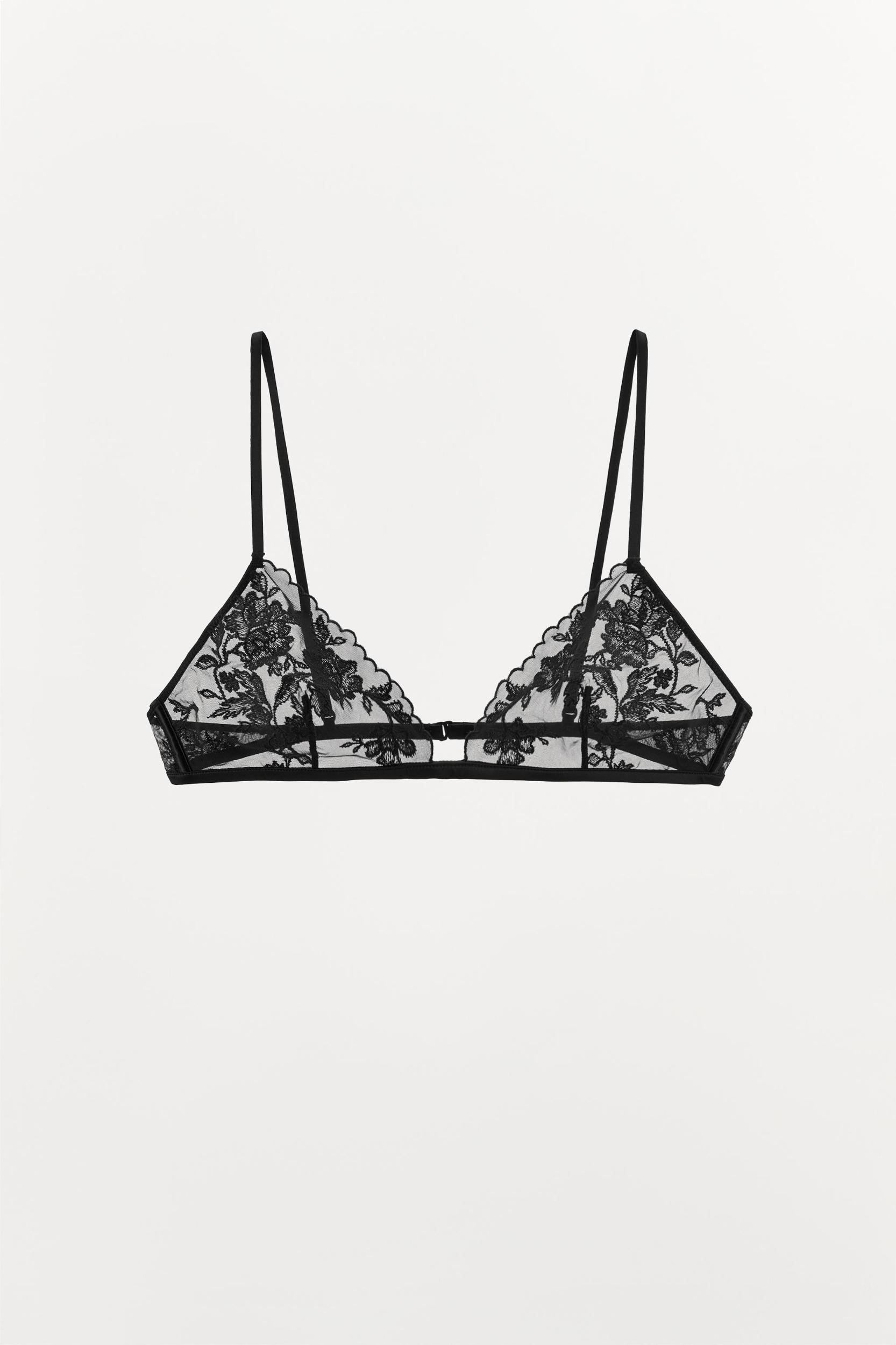 EMBROIDERED MESH TRIANGLE BRALETTE Product Image