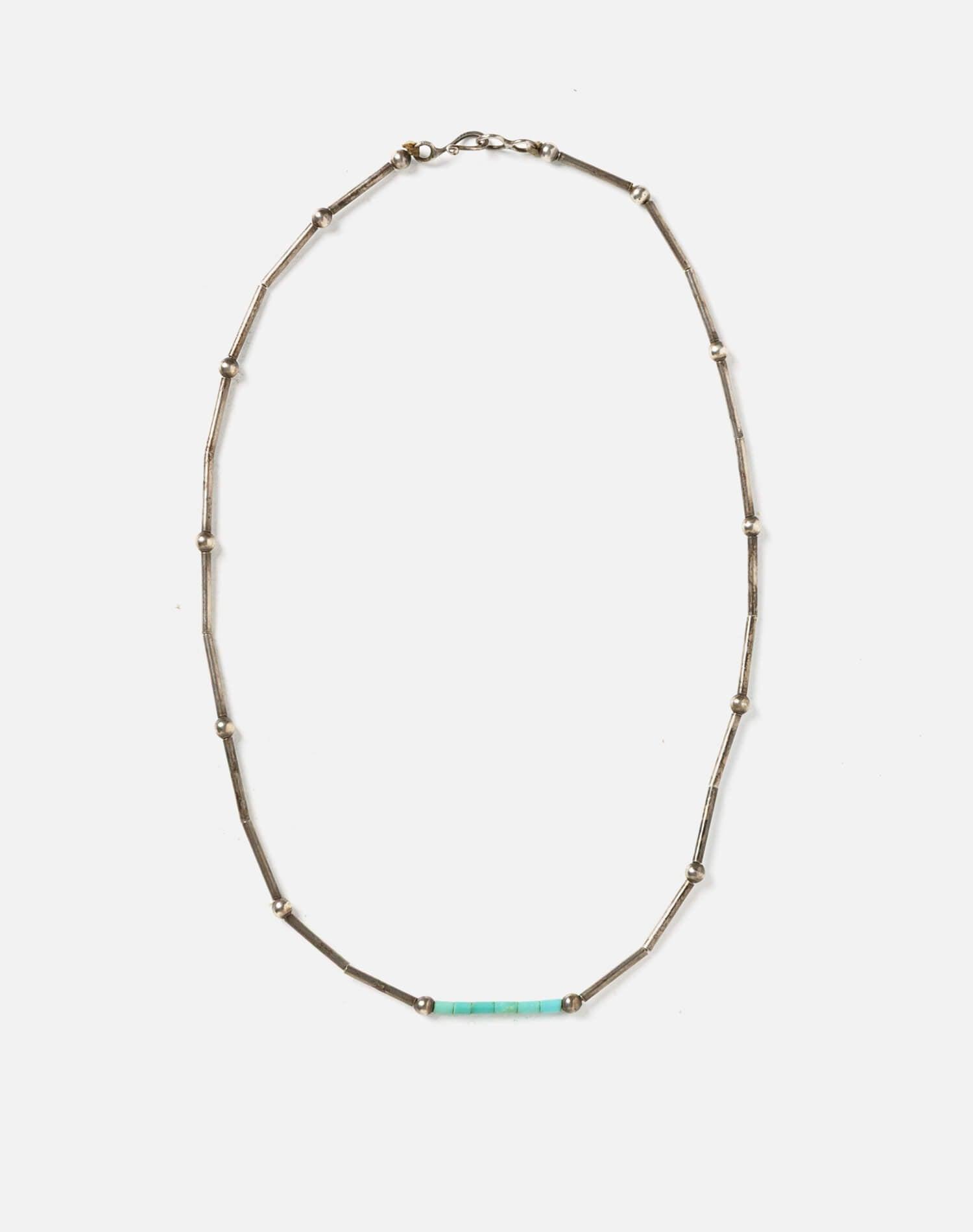 60s Liquid Silver Turquoise Choker Female Product Image