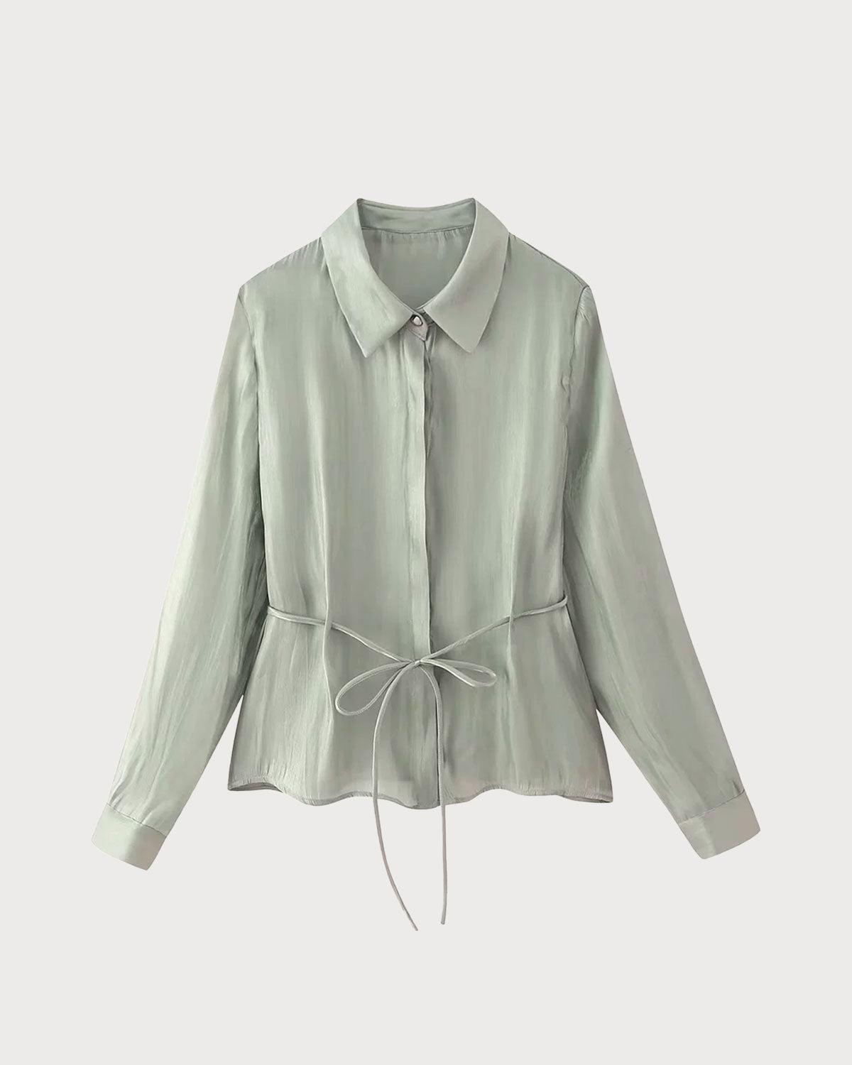 Green Loose Button Shirt Product Image