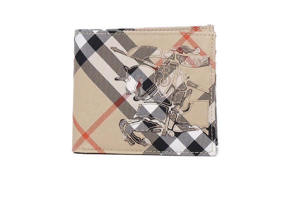 BURBERRY Ekd Checked Bifold Wallet In Beige Product Image