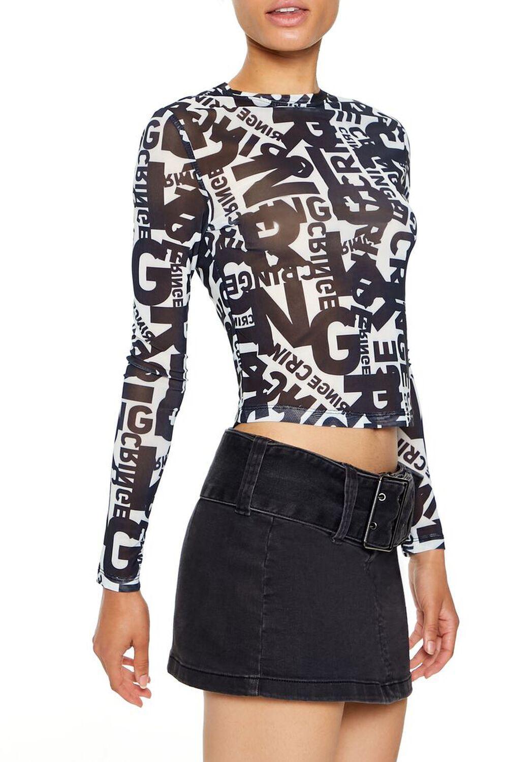 Mesh Cringe Crop Top | Forever 21 Product Image