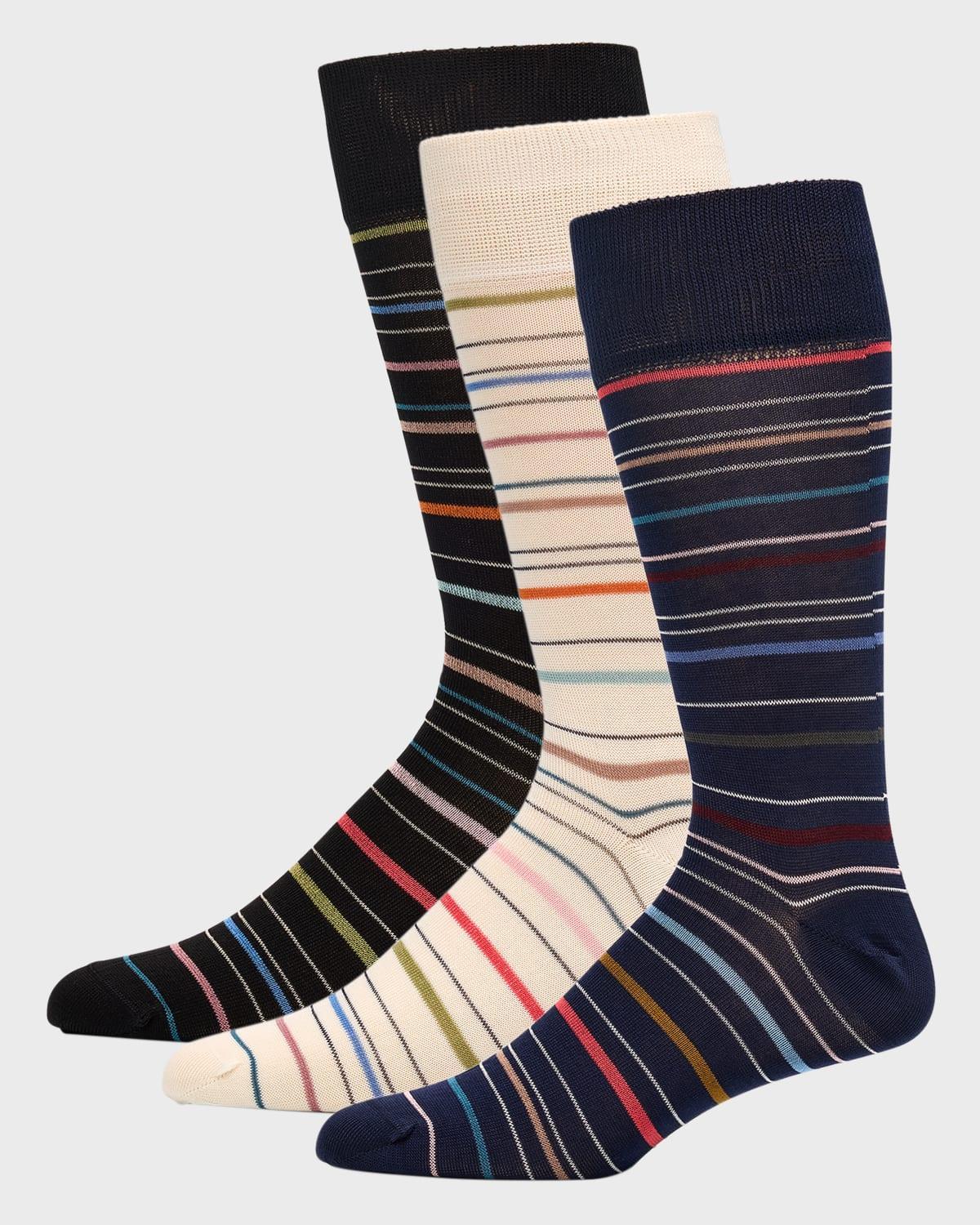 Men's 3-Pack Pencil Stripe Crew Socks Product Image