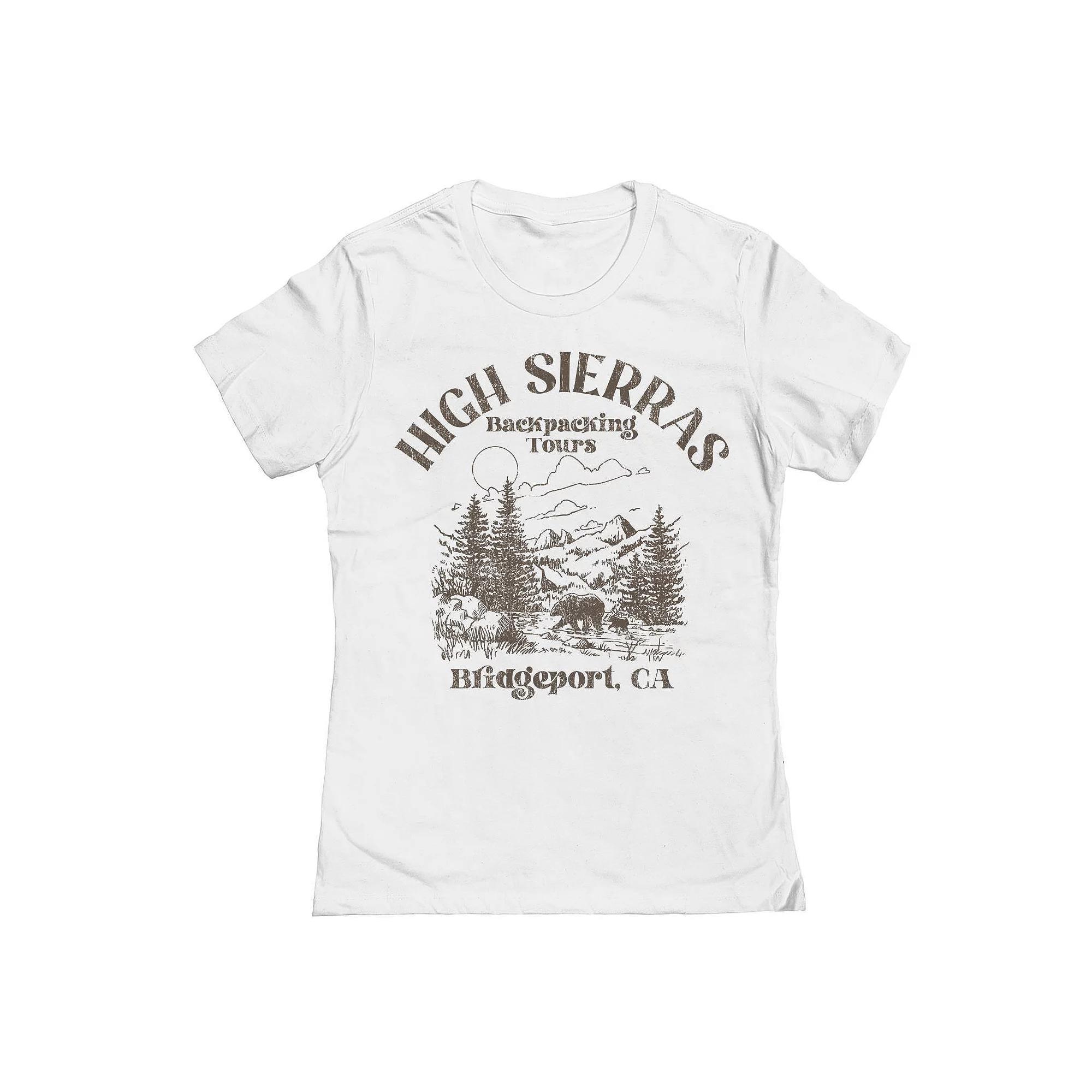 Junior's High Sierras Graphic Tee, Girl's, Size: Large, White Product Image