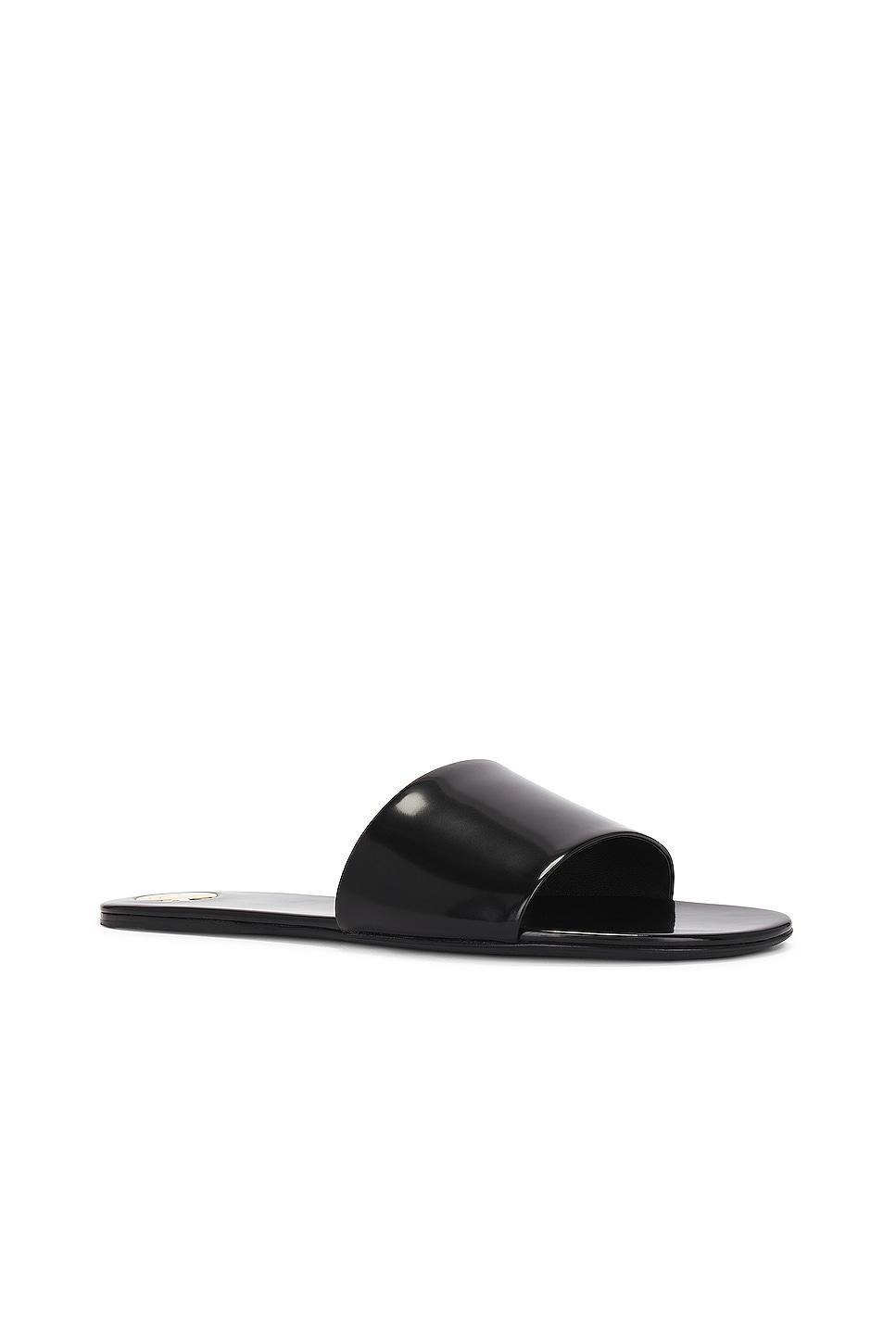 Saint Laurent Carlyle Flat Slide in Black Product Image