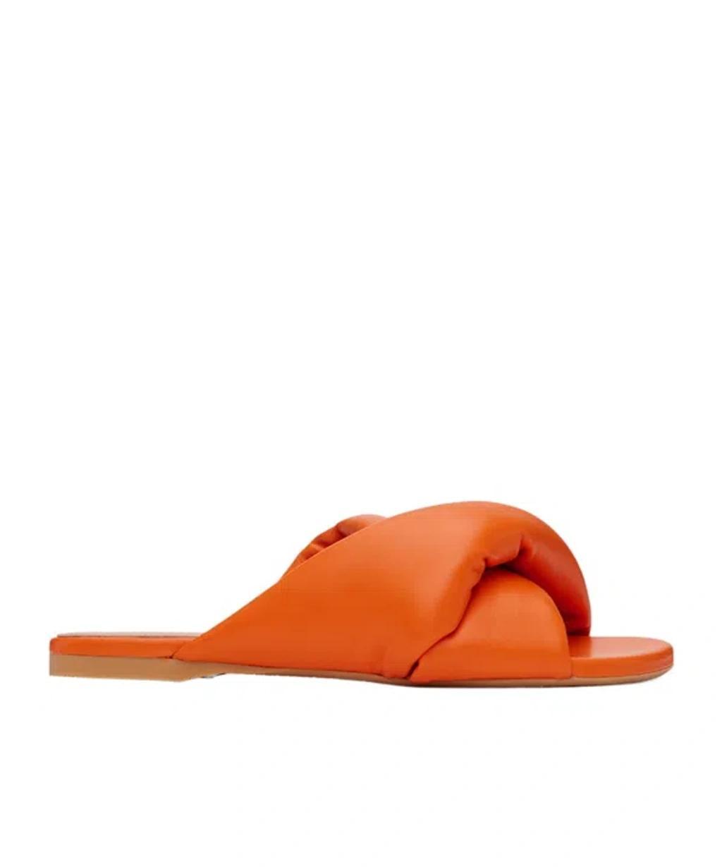 JW ANDERSON Twist Cross-strap Slippers In Orange Product Image