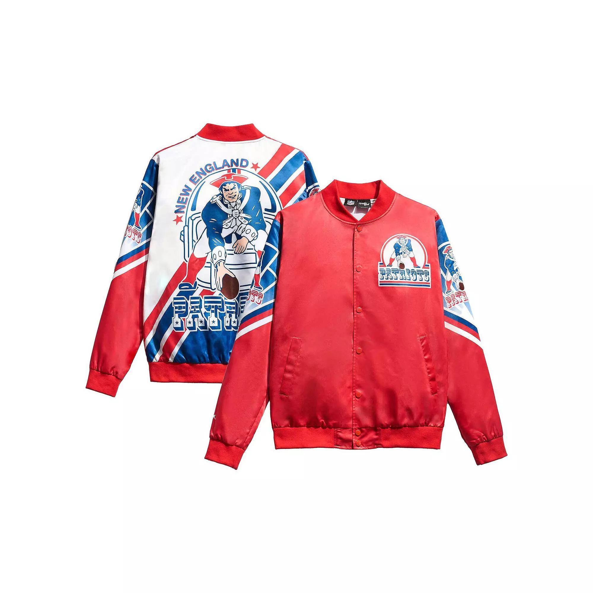 Men's Chalk Line Red New England Patriots Fanimation Satin Full-Snap Jacket, Size: XL Product Image