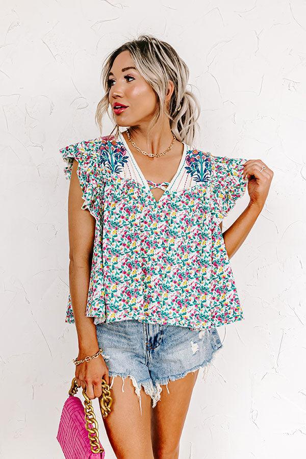 Summer In Sicily Floral Shift Top Product Image
