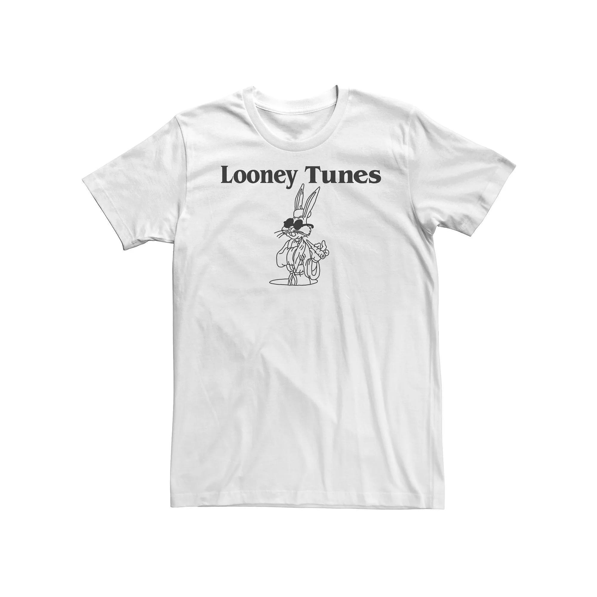 Big & Tall Looney Tunes Bugs Bunny Logo Line Art Tee, Men's,  Product Image