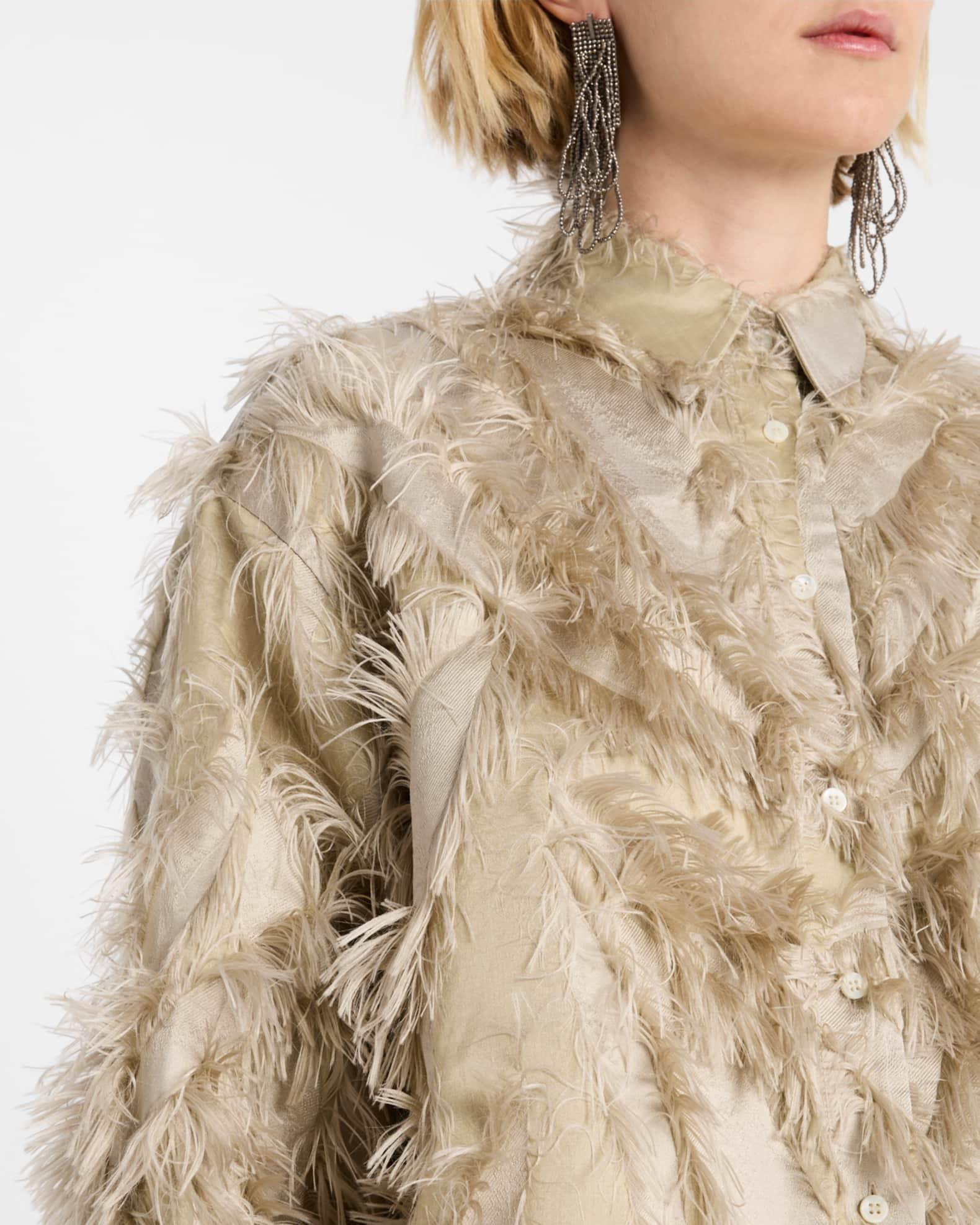 Fringed Fil Coupe Jacquard Bomber Jacket Product Image