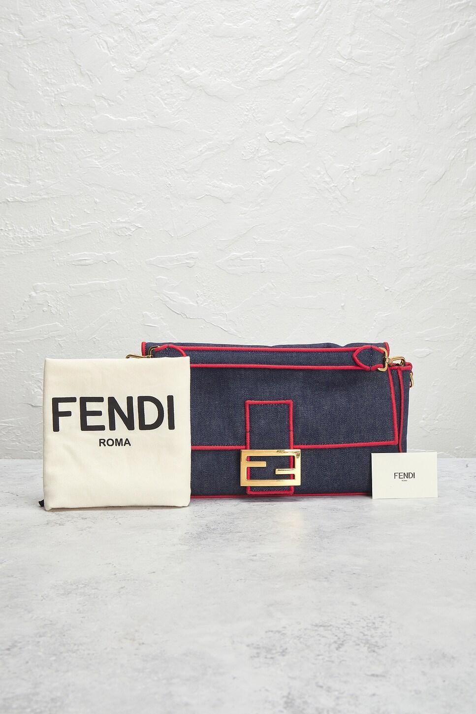 Fendi Denim Baguette NM Shoulder Bag FWRD Renew Product Image