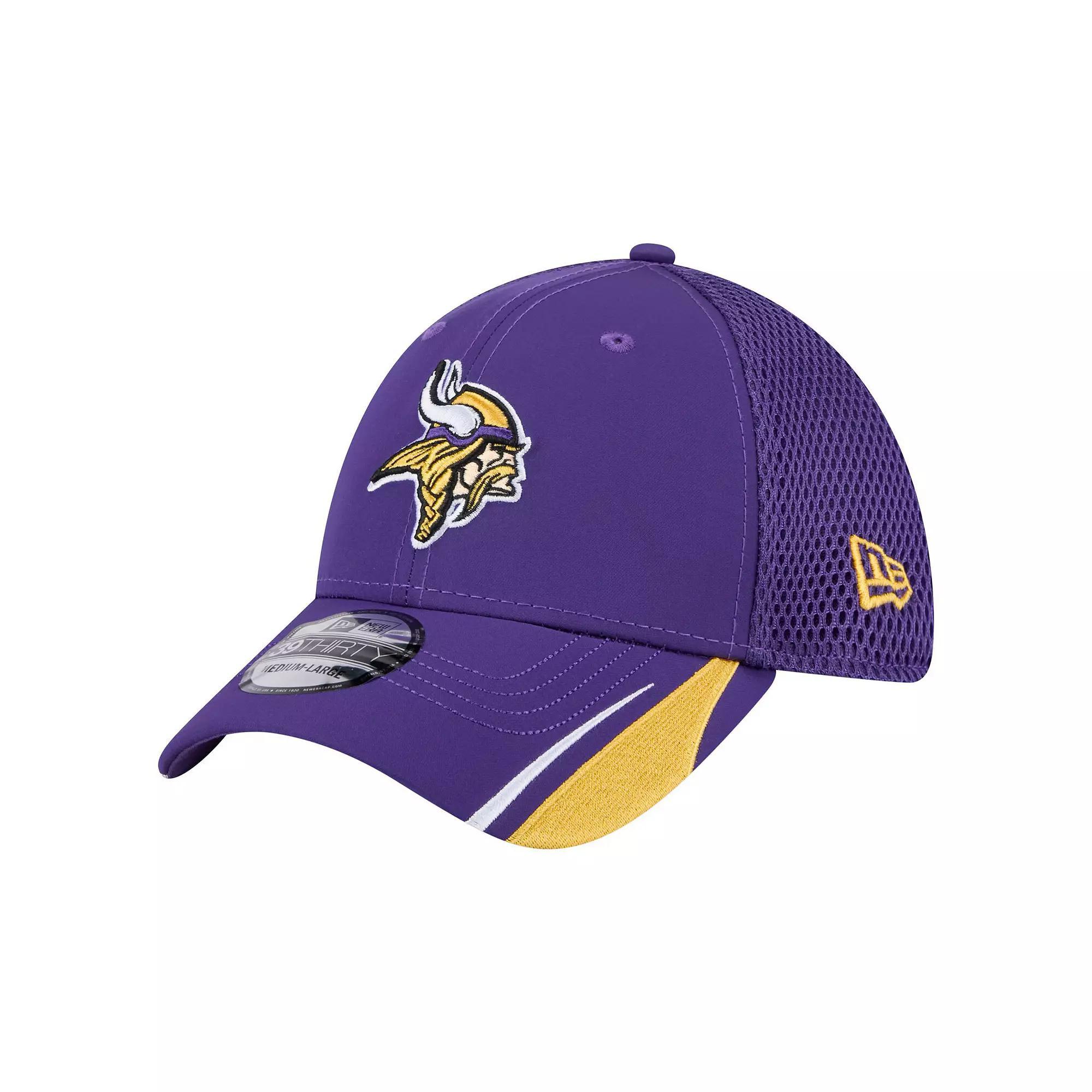 Men's New Era  Purple Minnesota Vikings Game Day Linear 39THIRTY Flex Hat, Size: Large/XL Product Image