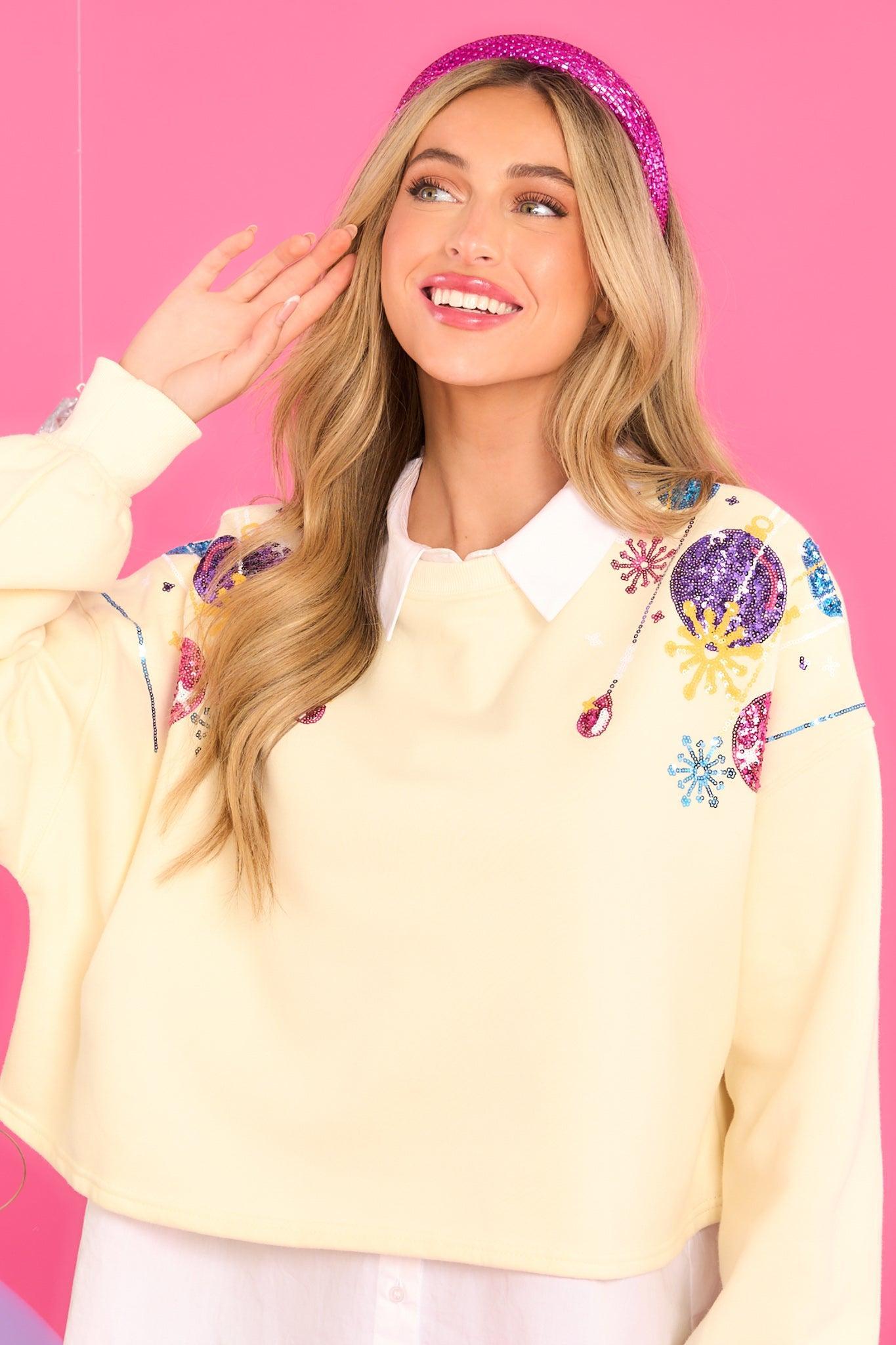 Holiday Hoopla Ivory Sweatshirt Product Image