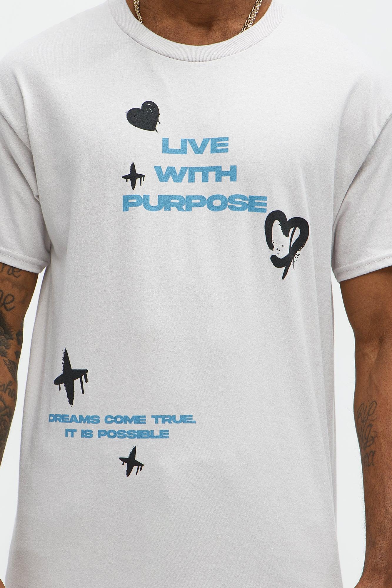 Live With Purpose Short Sleeve Tee - Light Grey Product Image