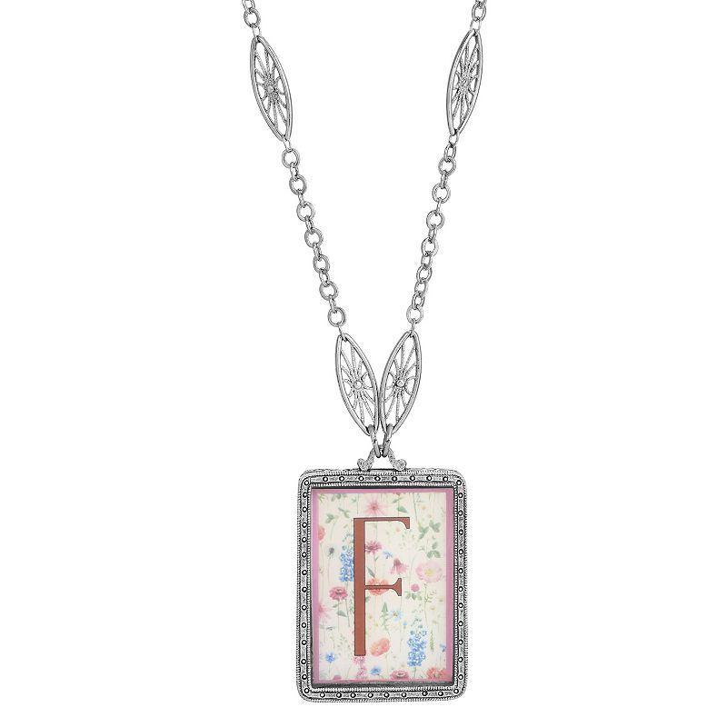 1928 Floral Motif Initial Pendant, Womens Product Image