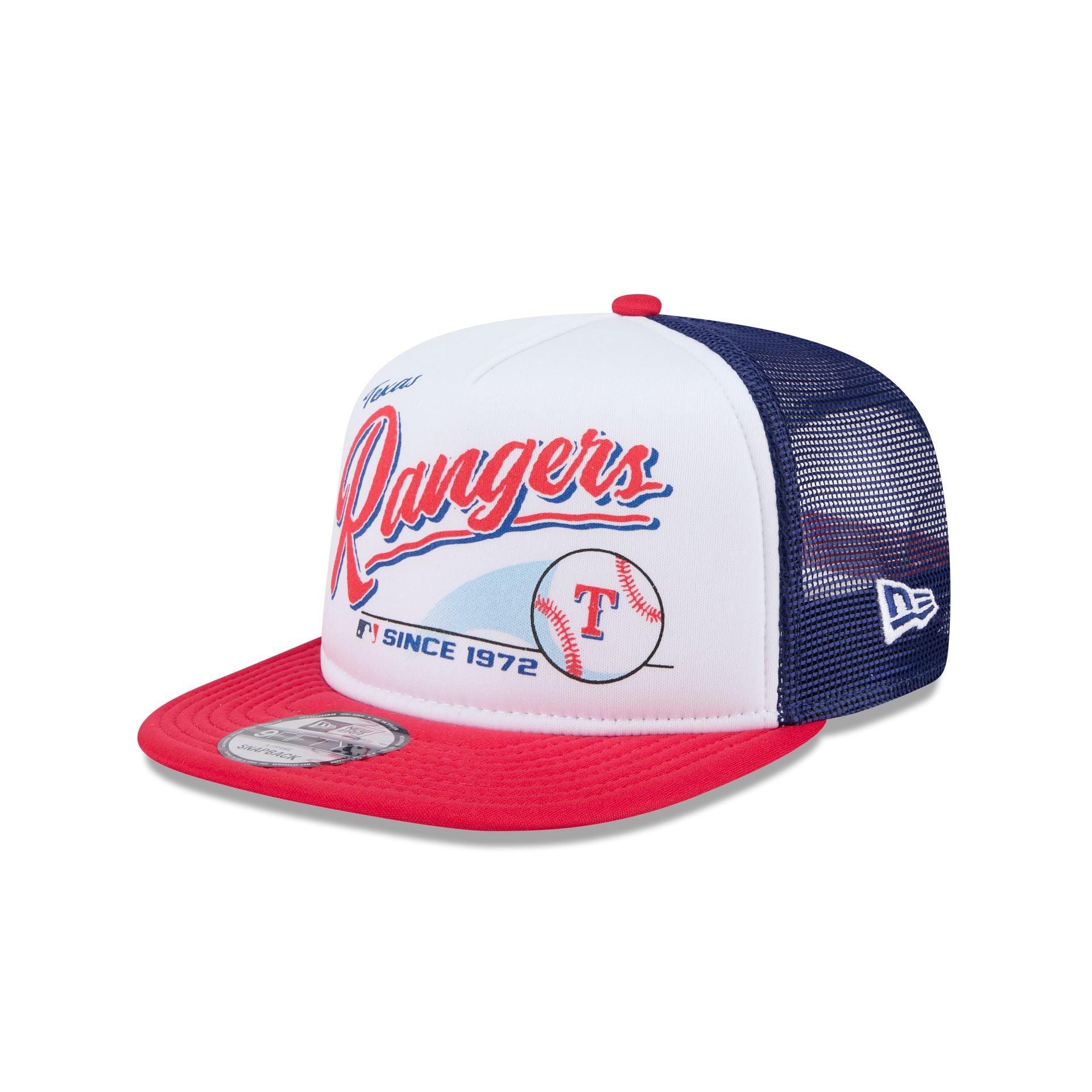 Texas Rangers Retro Script 9FIFTY A-Frame Trucker Hat Male Product Image