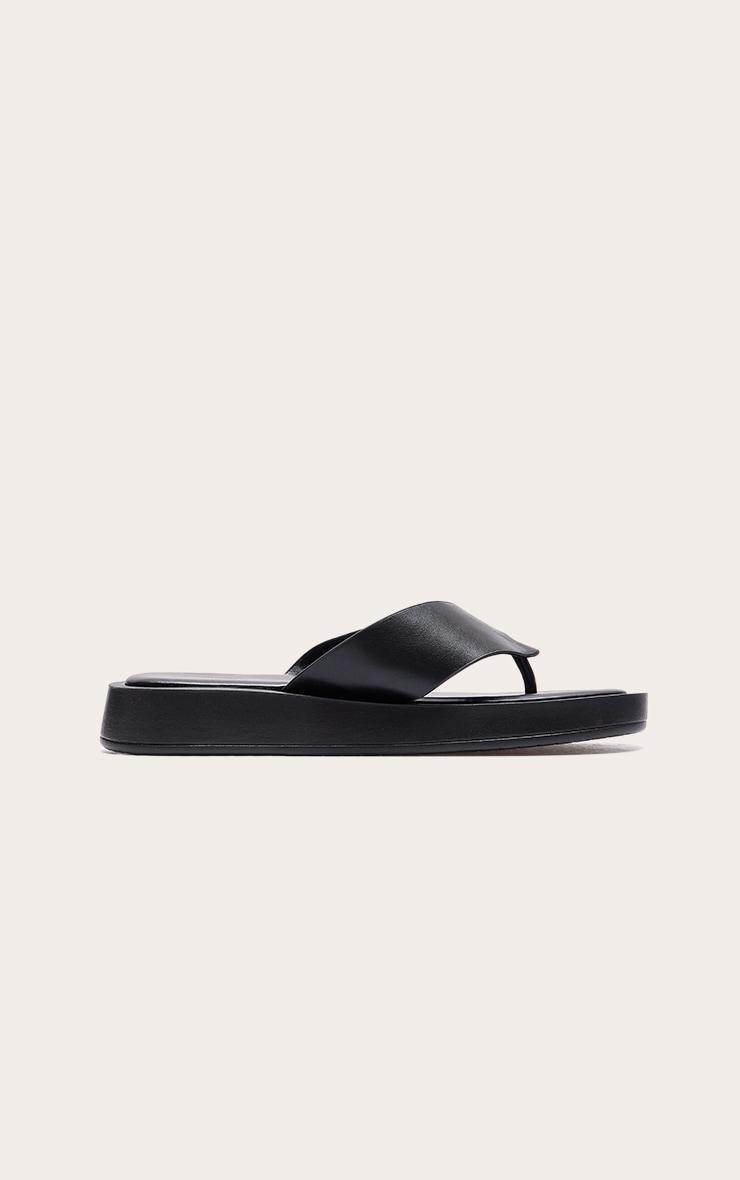 Black Chunky Sandal Toe Post Flip Flops Product Image