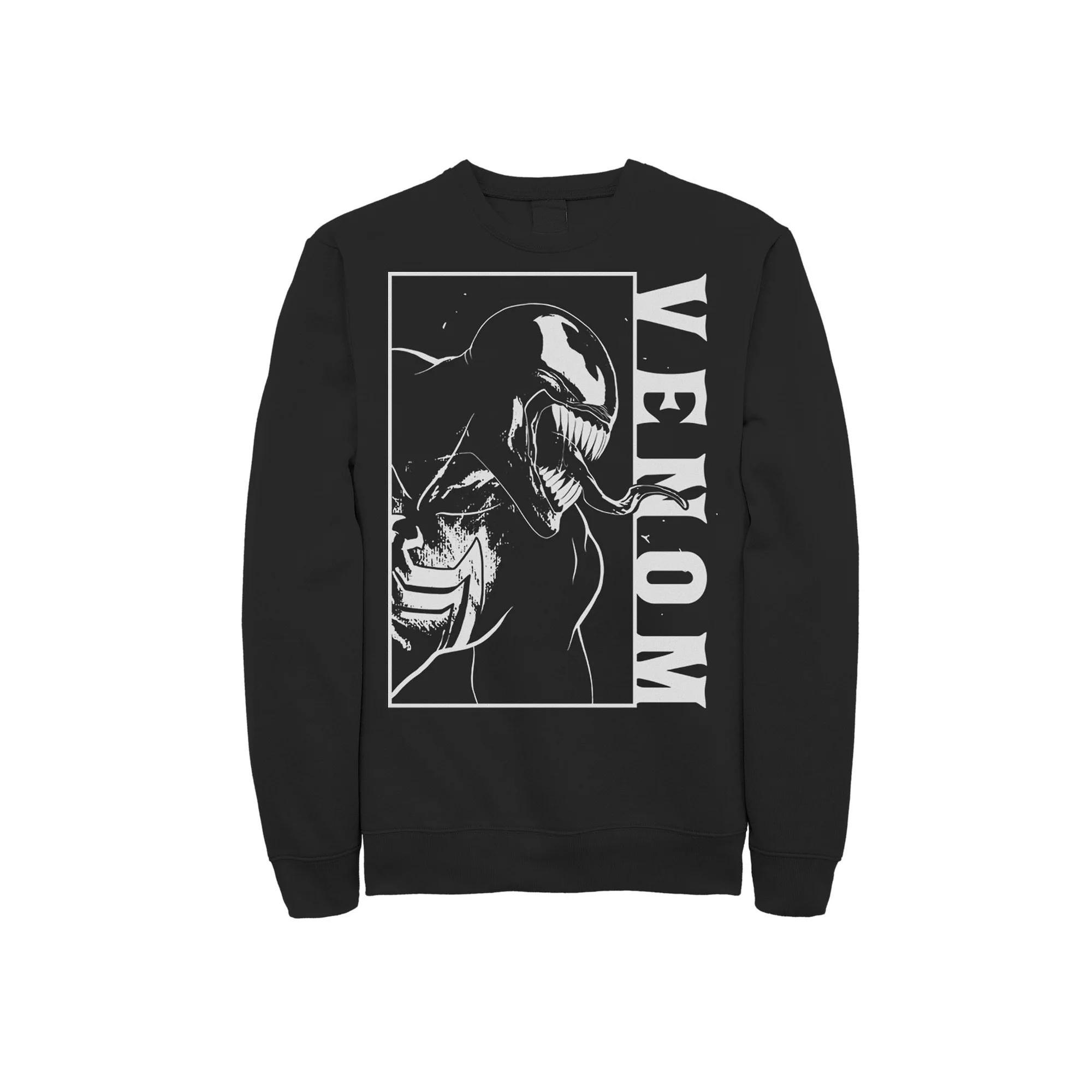 Men's Marvel Venom Side View Tongue Out Sweatshirt, Size: Large, Black Product Image