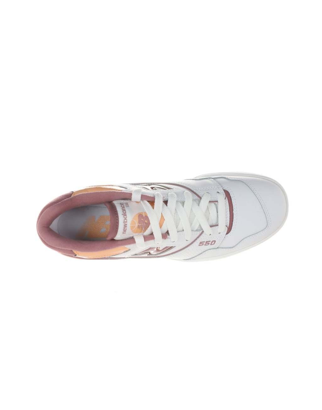 New Balance 550 sneakers with pink and orange detail in white Product Image