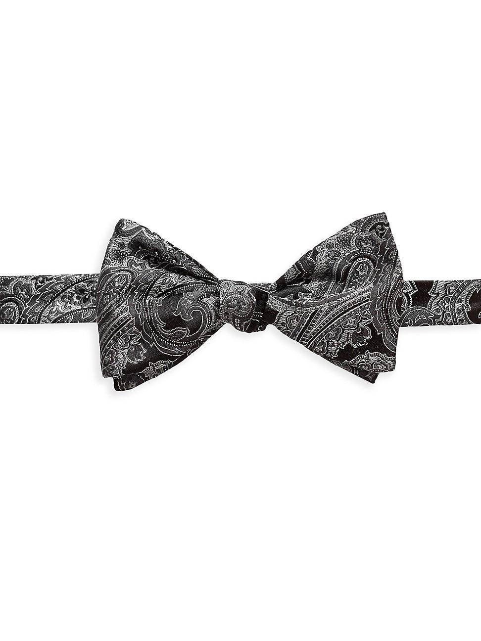 Mens Paisley Silk-Blend Self-Tie Bow Tie Product Image