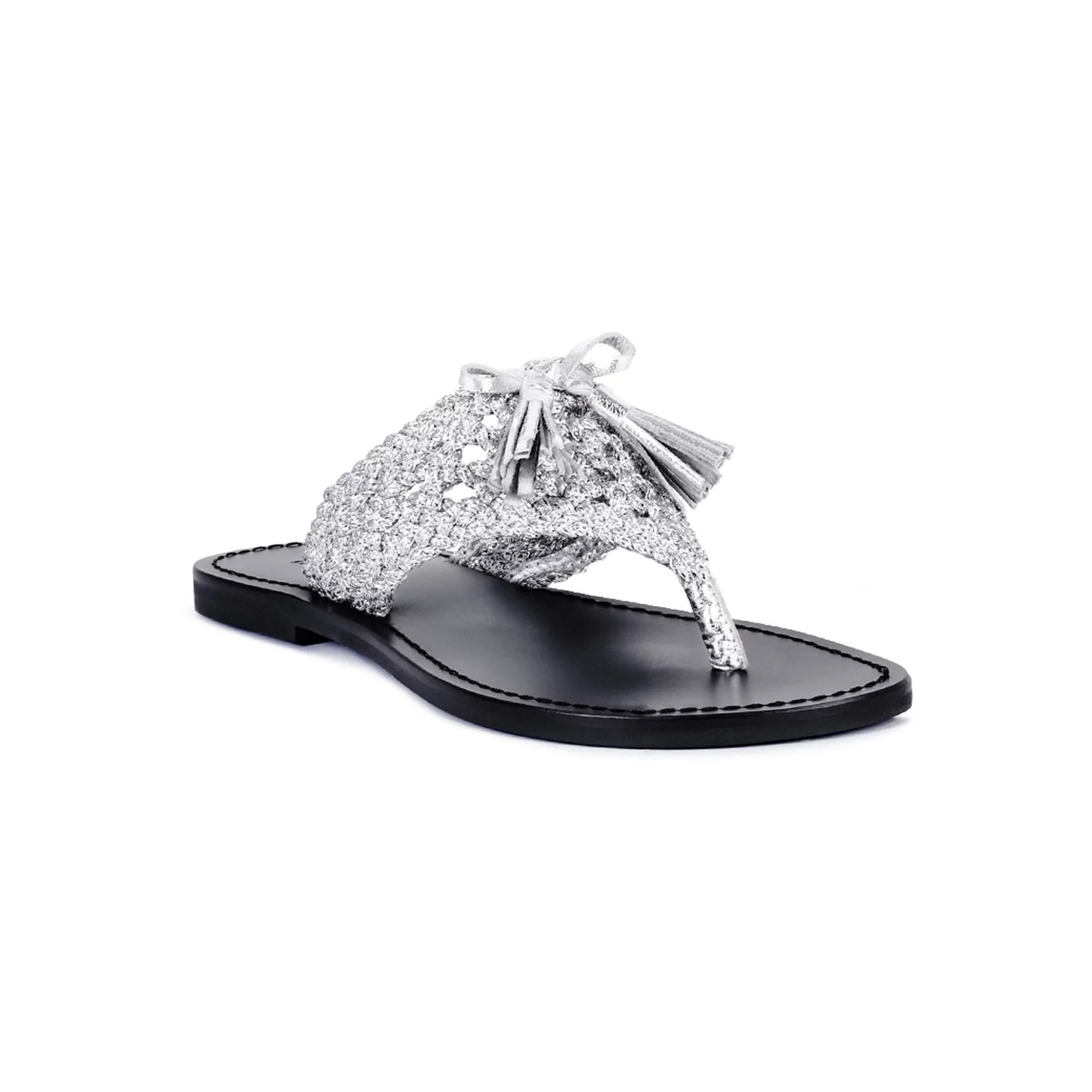 Rag & Co Beech Women's Tassel Flats, Size: 6, Silver Product Image