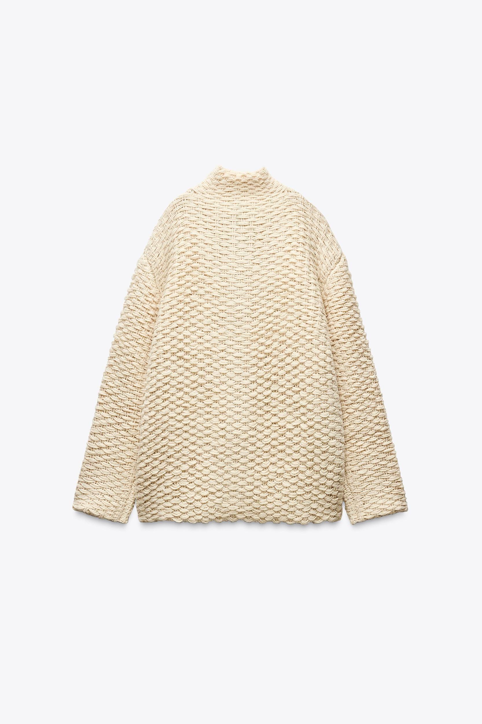 HIGH COLLAR KNIT COAT Product Image