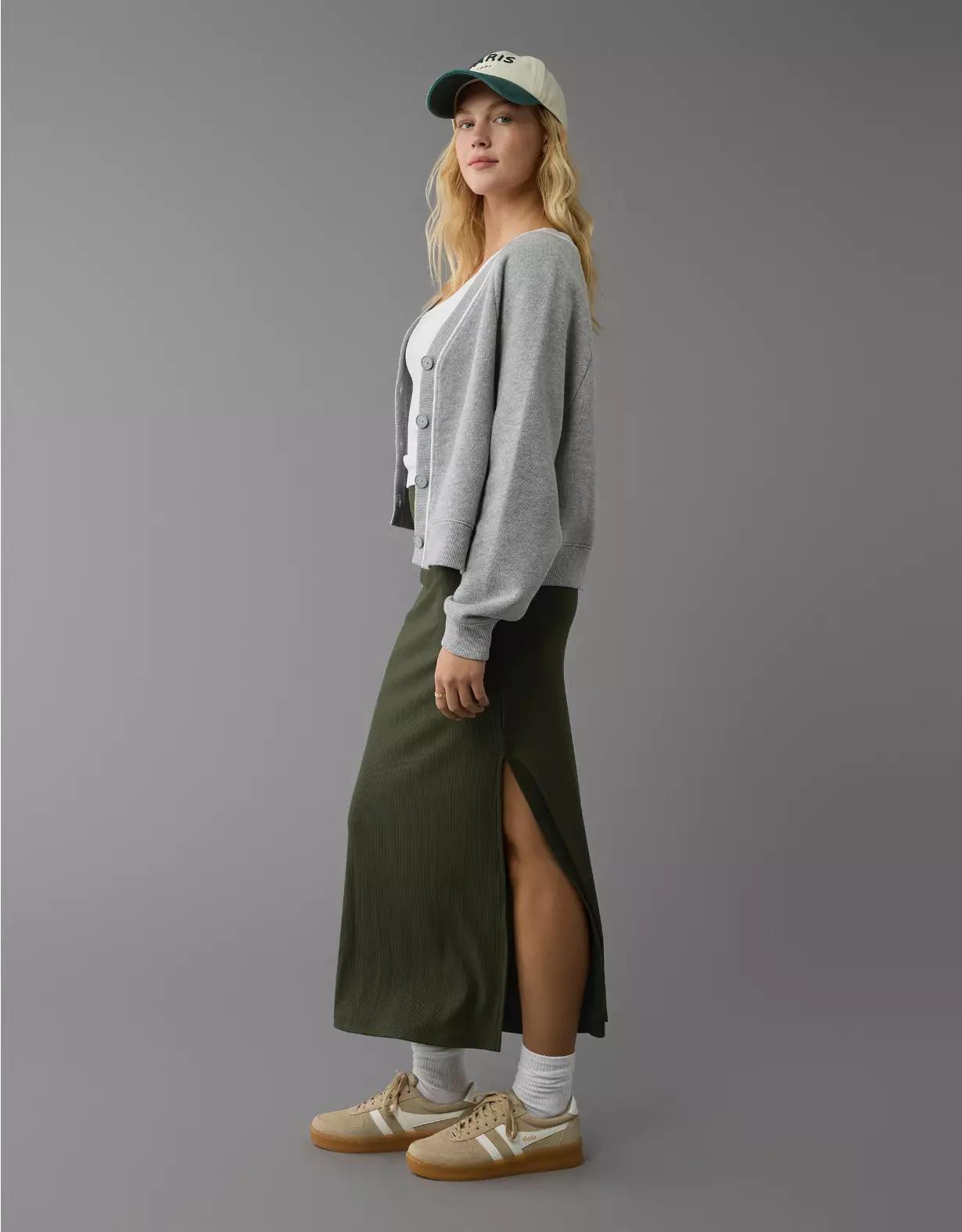 AE High-Waisted Column Maxi Skirt Product Image