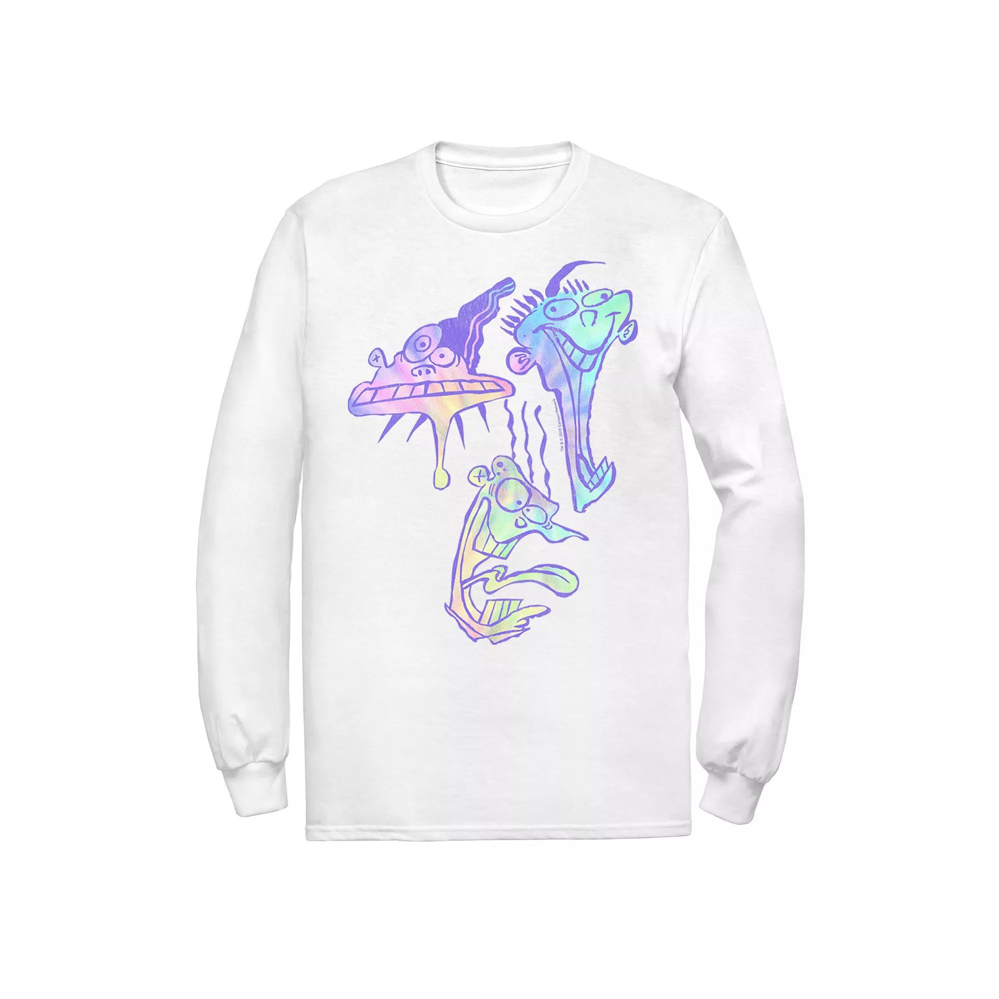 Men's Ed, Edd & Eddy Trippy Laughing Head Shots Tee, Size: XL, White Product Image