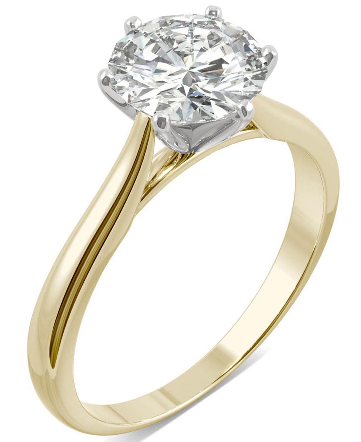 14k Gold 1 1/2 Carat T.W. Lab-Created Moissanite 6-Prong Solitaire Ring, Womens White Product Image