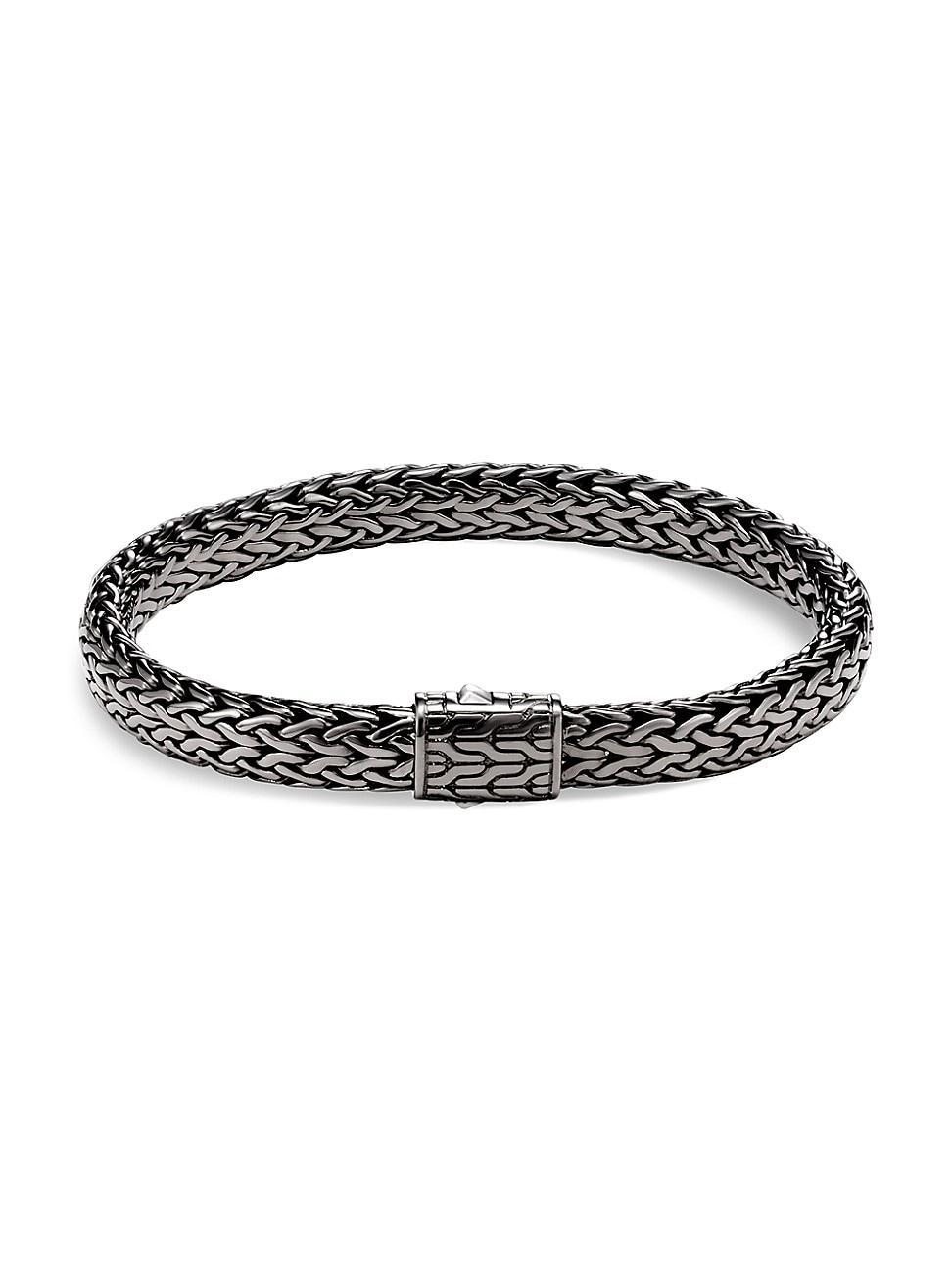 John Hardy Mens Sterling Silver Medium Flat Classic Chain Bracelet Product Image