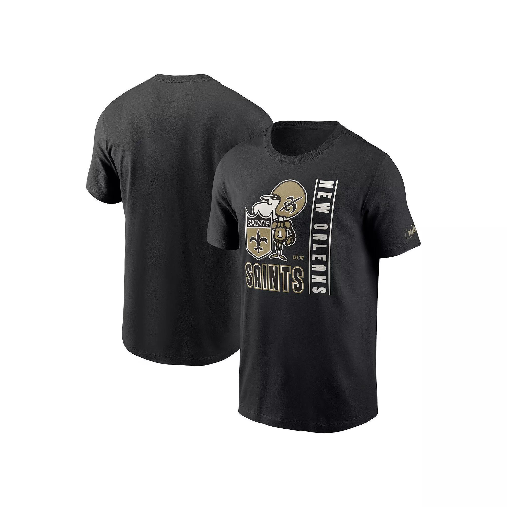 Men's Nike  Black New Orleans Saints Lockup Essential T-Shirt, Size: Large Product Image