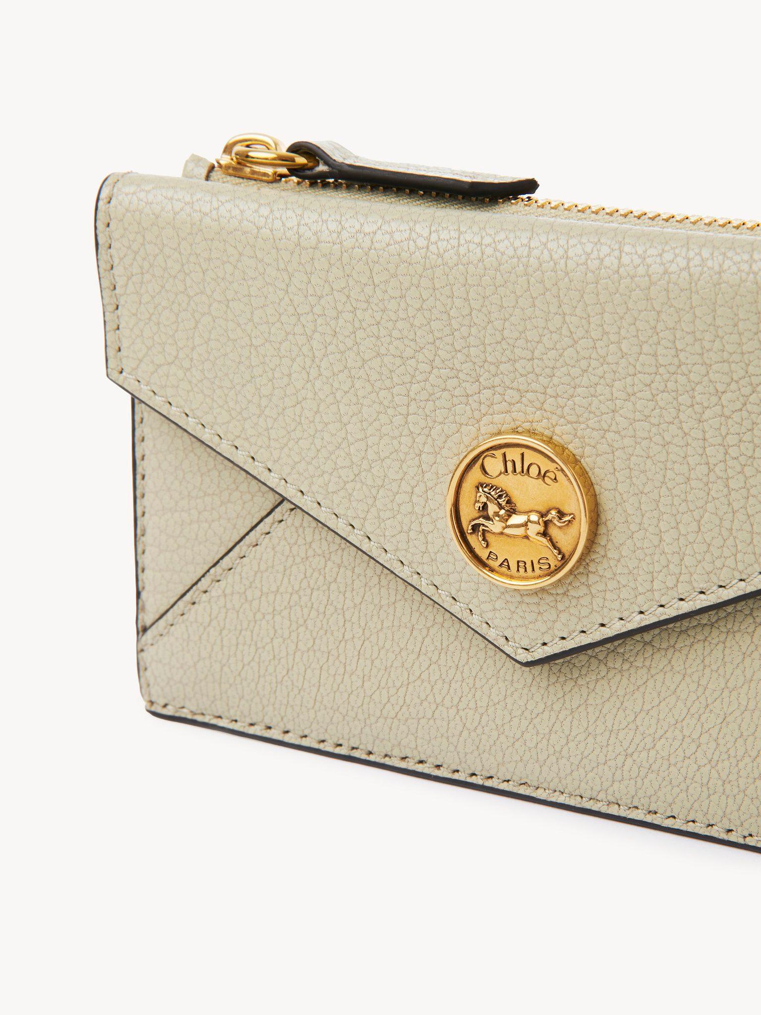 Small Envelope purse with card slots in grained leather Product Image