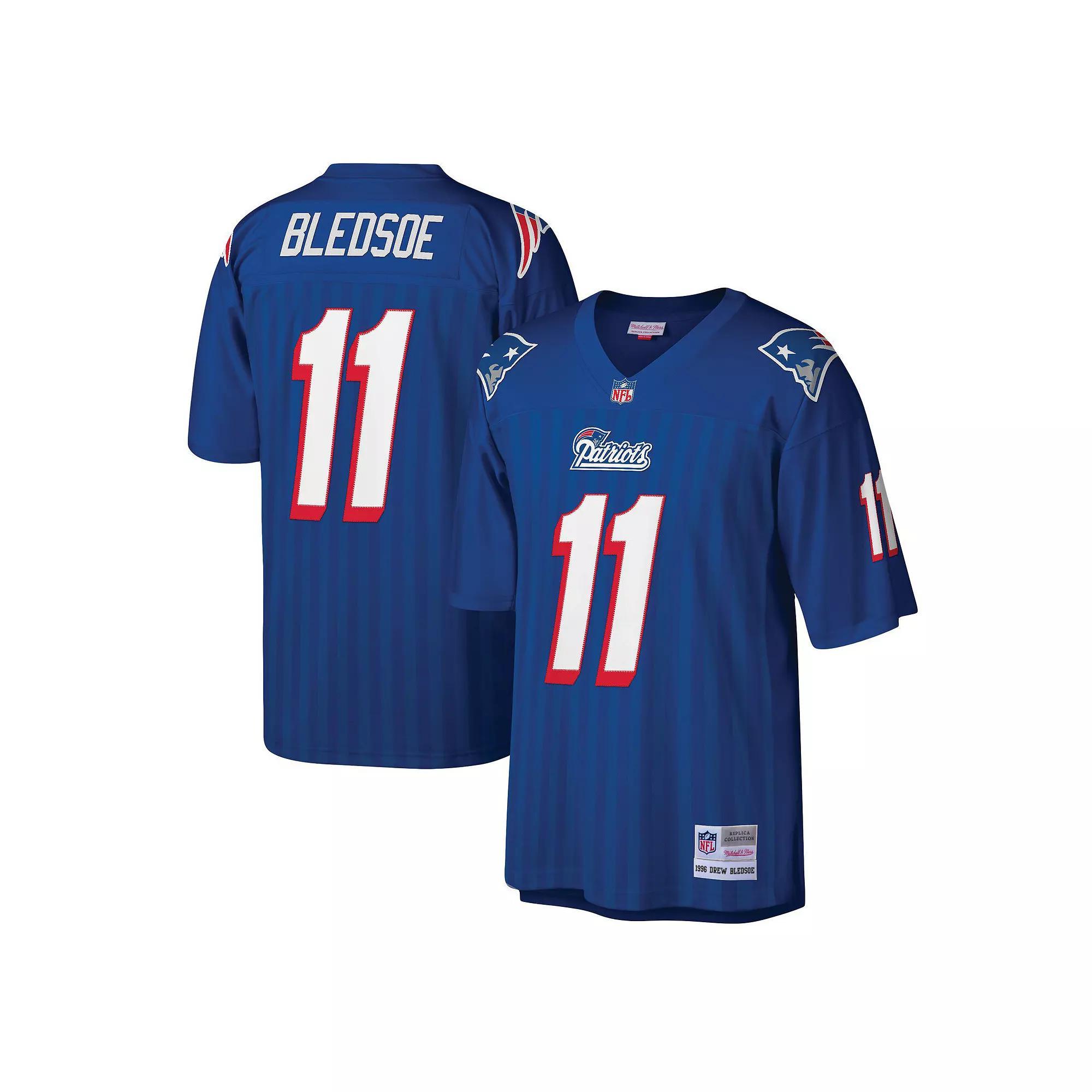 Men's Mitchell & Ness Drew Bledsoe Royal New England Patriots Legacy Replica Jersey, Size: 4XL, Blue Product Image