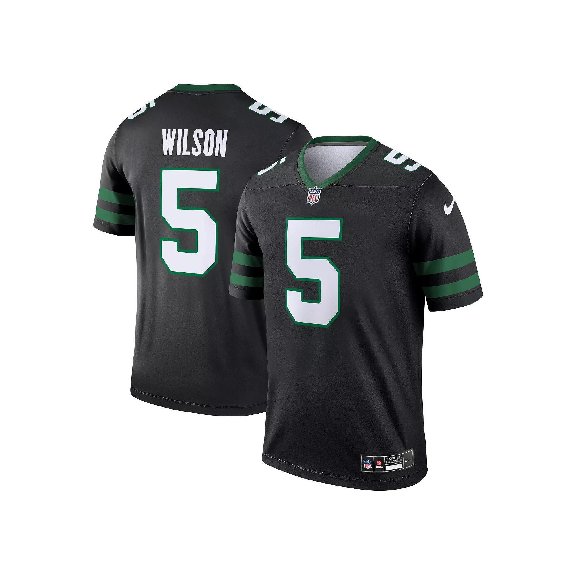 Men's Nike Garrett Wilson Legacy Black New York Jets Alternate Legend Jersey,  Product Image