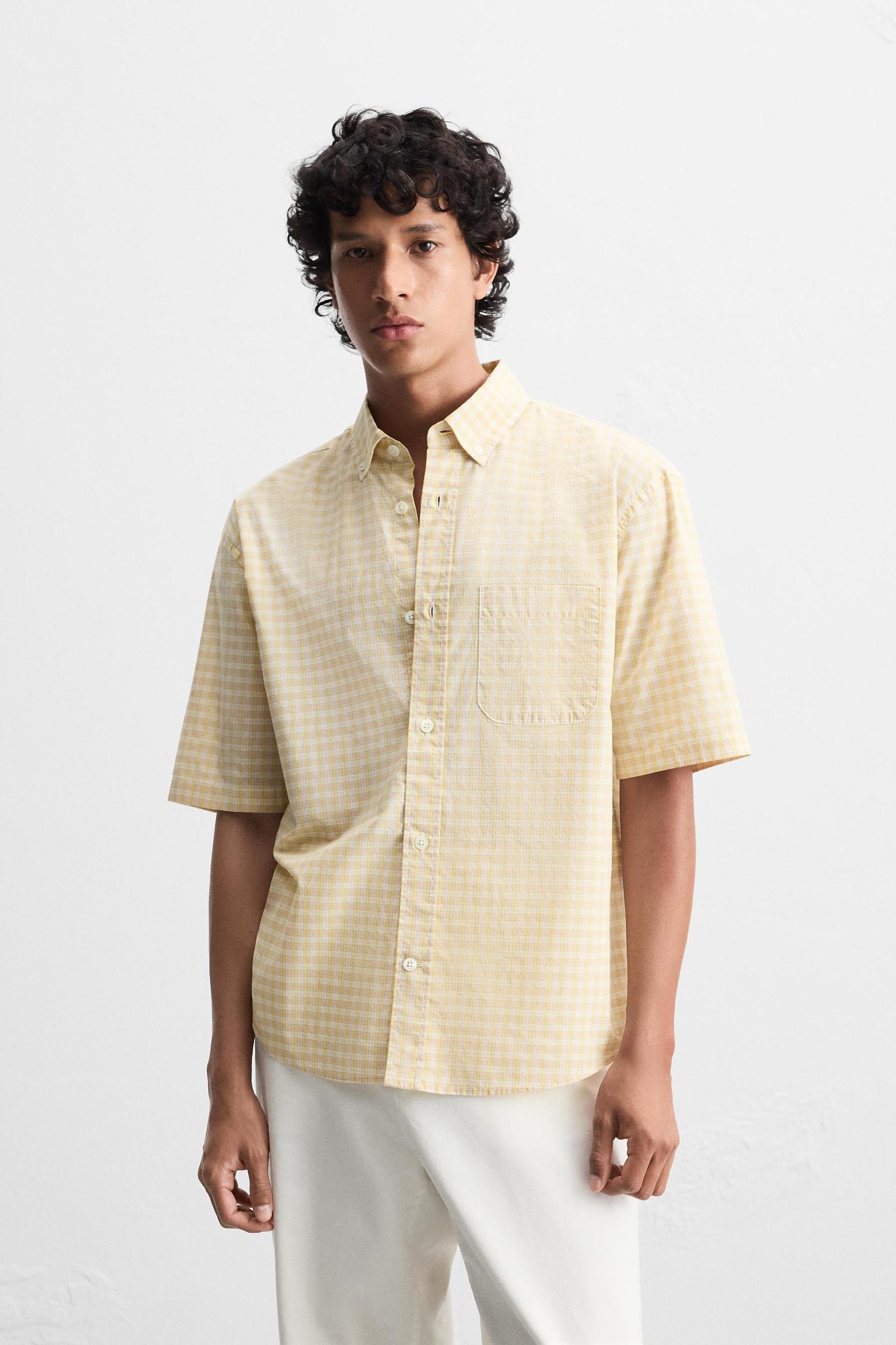 RELAXED FIT CHECKERED SHIRT Product Image