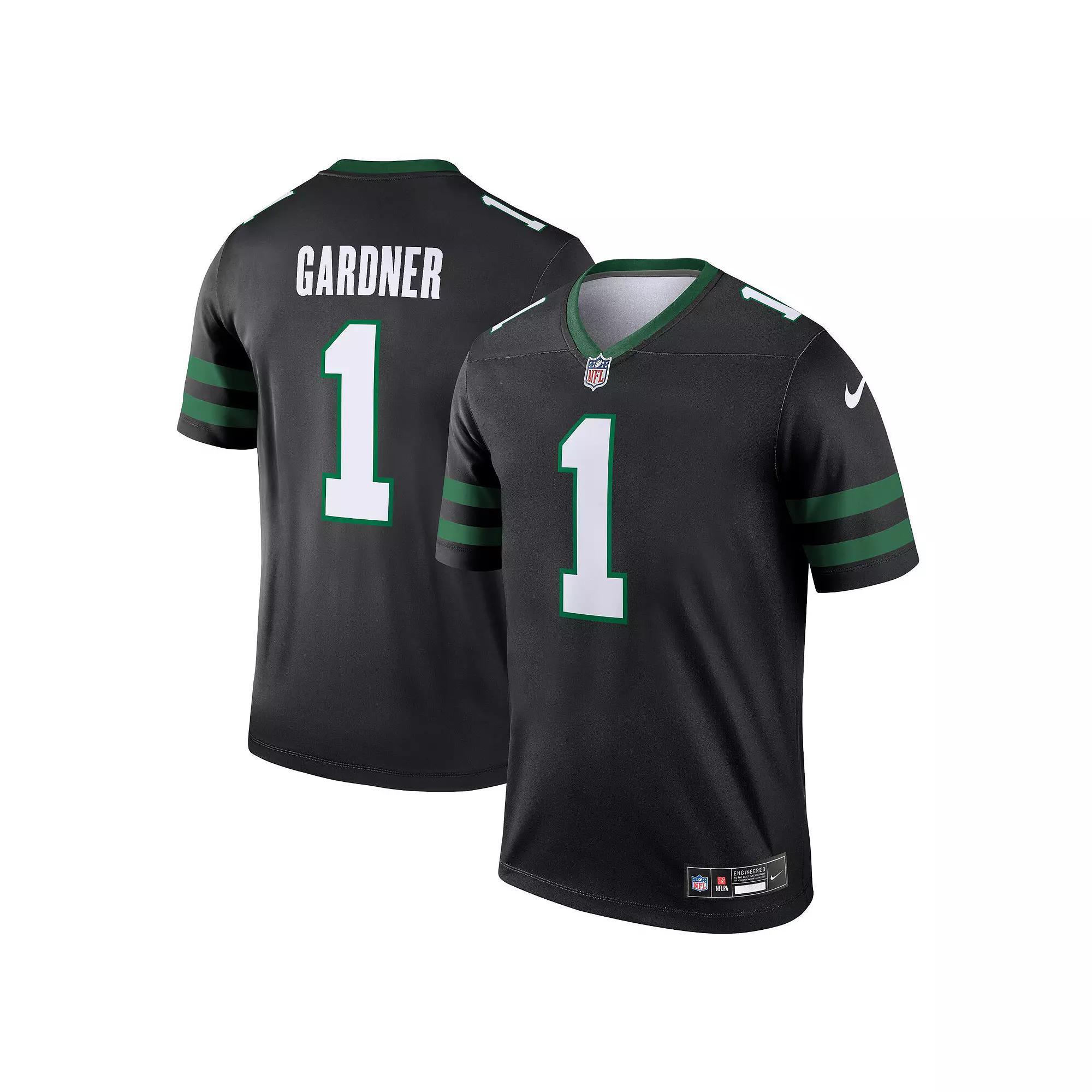 Men's Nike Ahmad Sauce Gardner Legacy Black New York Jets Alternate Legend Jersey, Size: Medium Product Image