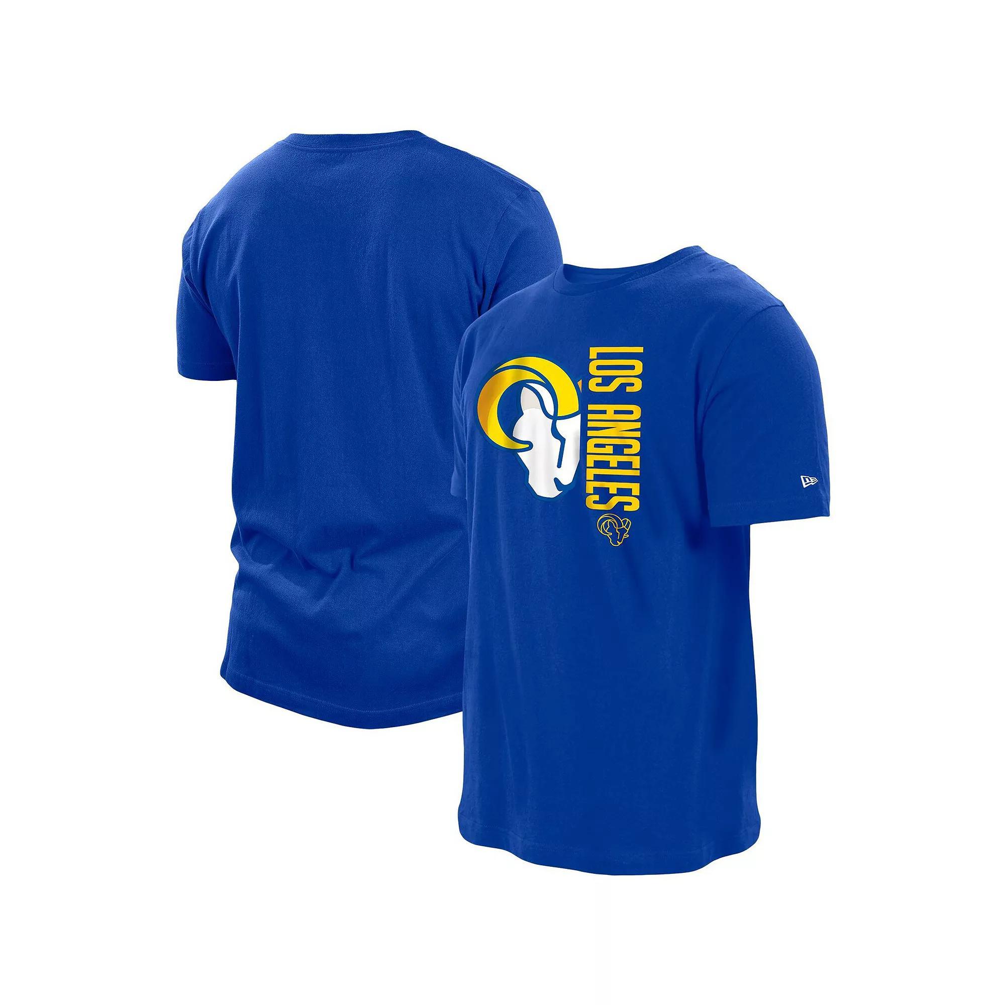 Men's New Era Royal Los Angeles Rams Split Logo 2-Hit T-Shirt, Size: 2XL, Blue Product Image