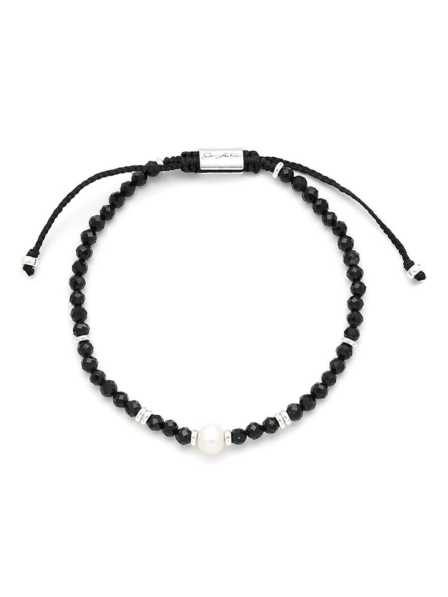 Mens Pearl Gemstone Beaded Bracelet Product Image