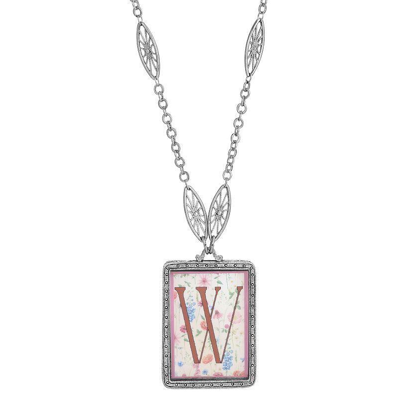 1928 Floral Motif Initial Pendant, Womens Product Image