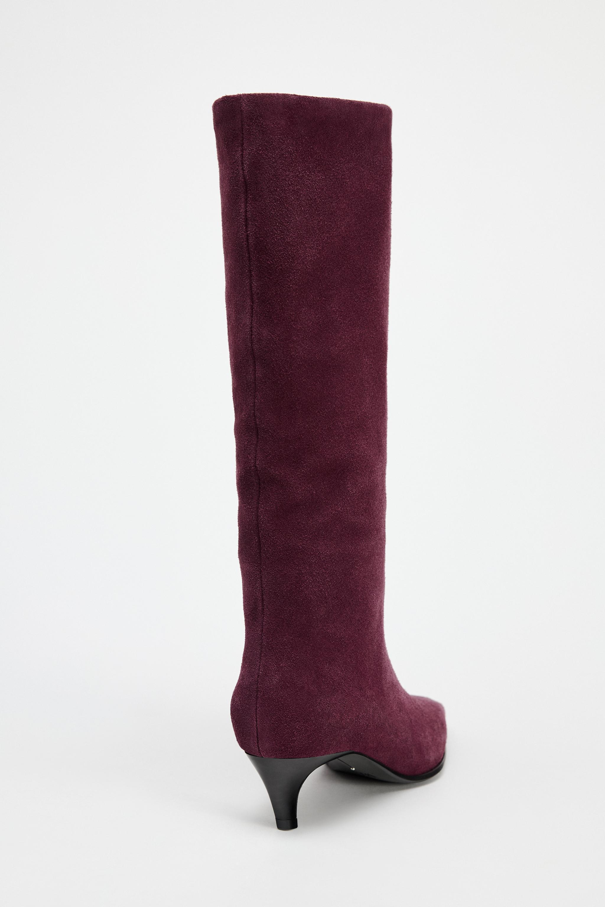 HEELED SUEDE BOOTS Product Image