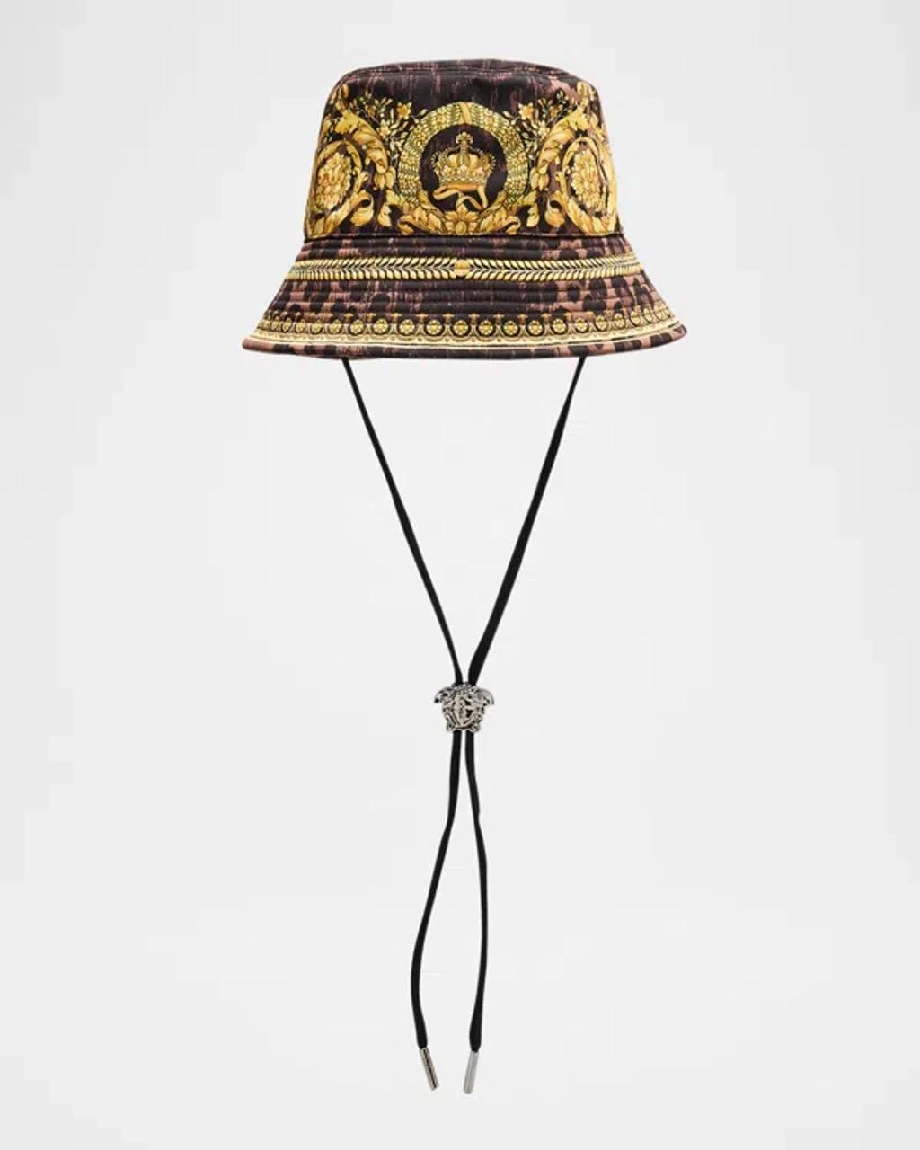 VERSACE Men's Wild Barocco Bucket Hat In Brown Product Image