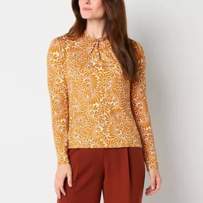 Liz Claiborne Womens Crew Neck Long Sleeve Blouse Product Image