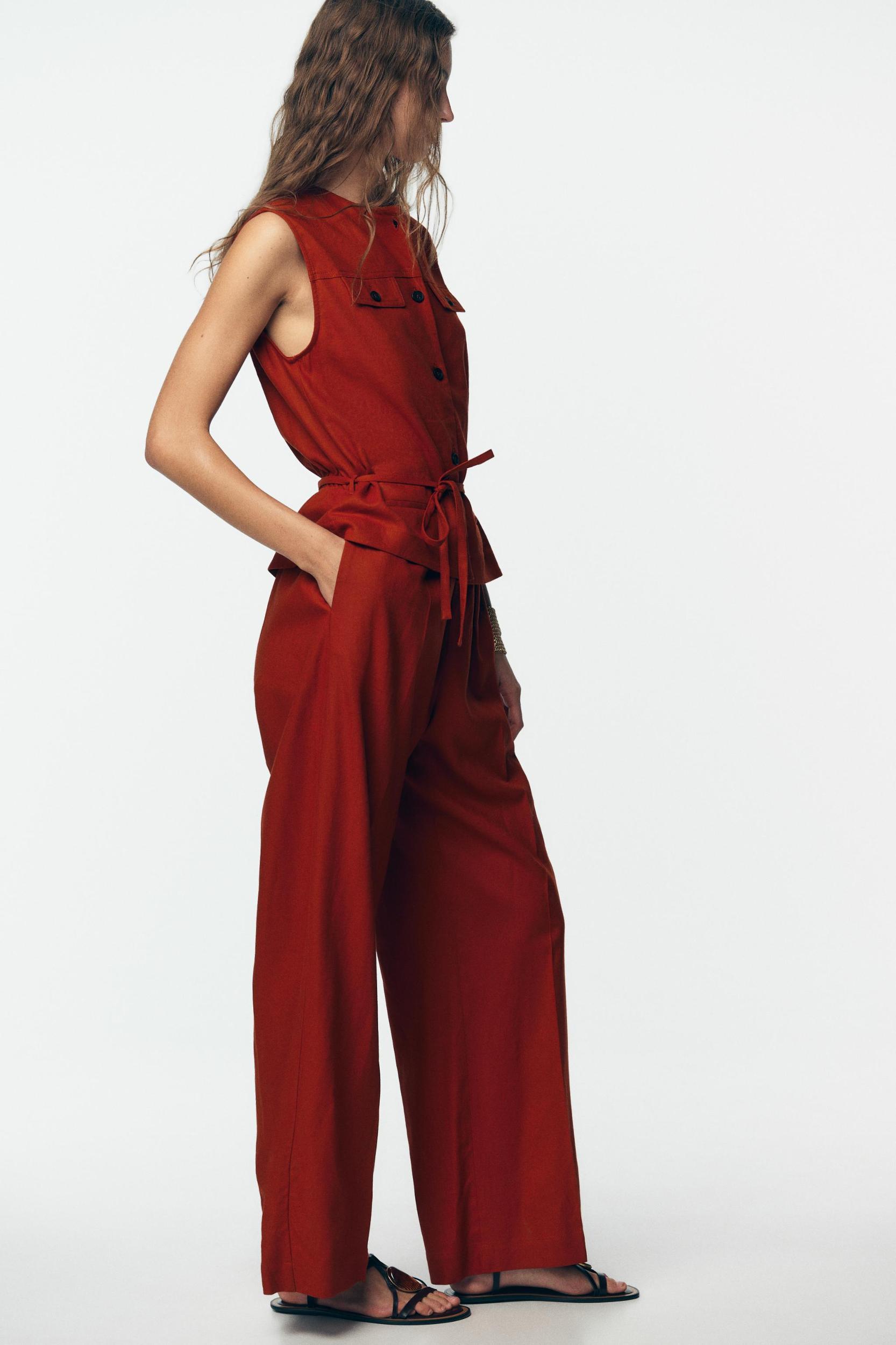LINEN VEST JUMPSUIT Product Image
