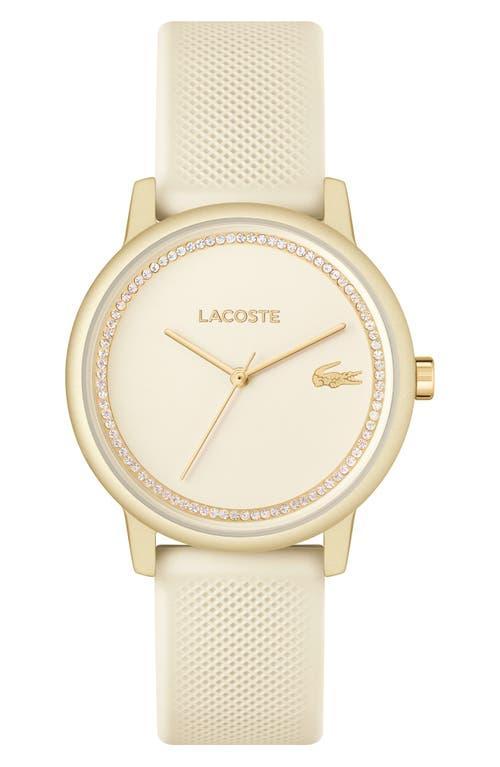 Lacoste Womens 12.12 Quartz Analog Champagne Silicone Strap Watch Product Image