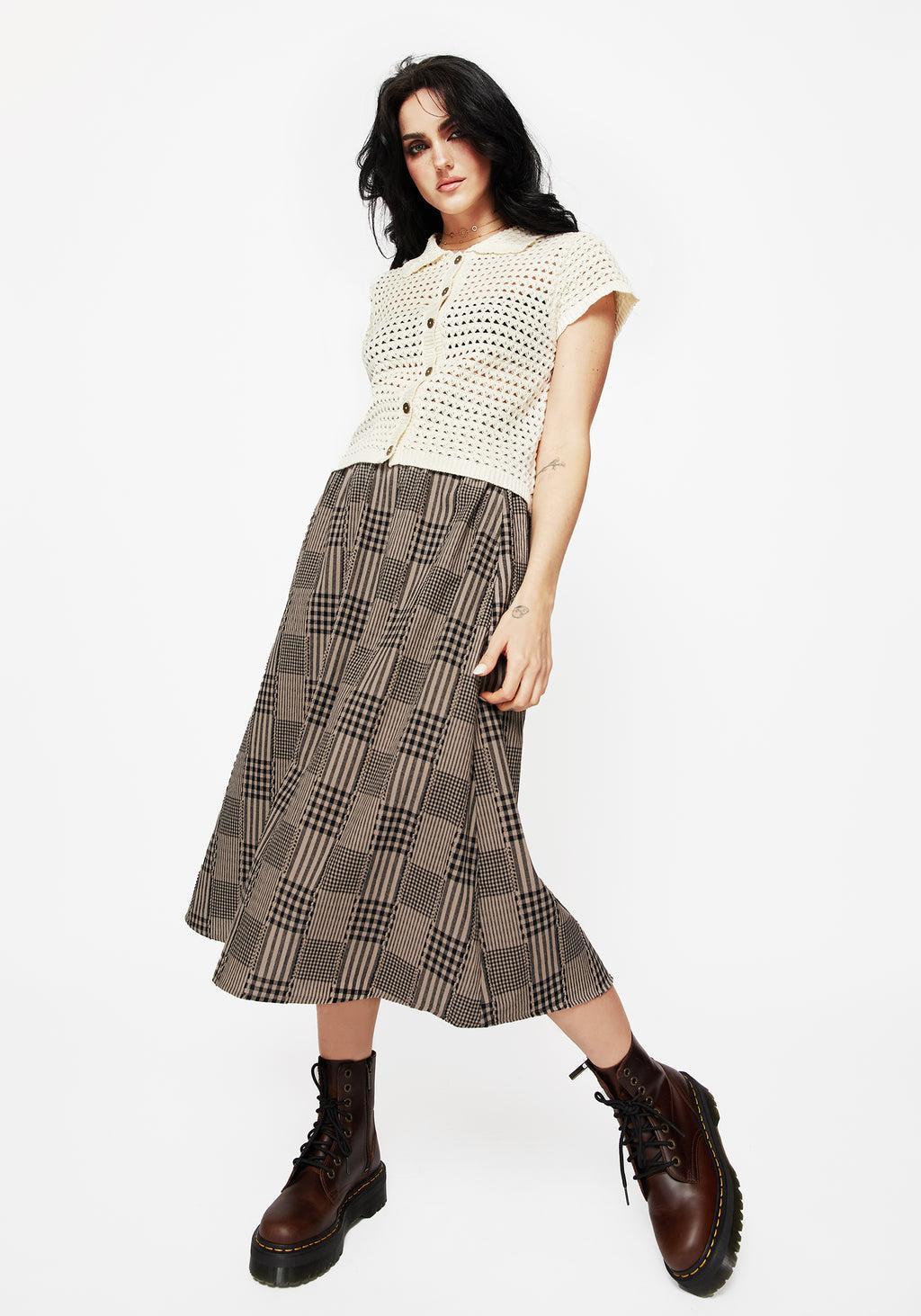Mabel Check Midi Skirt Product Image