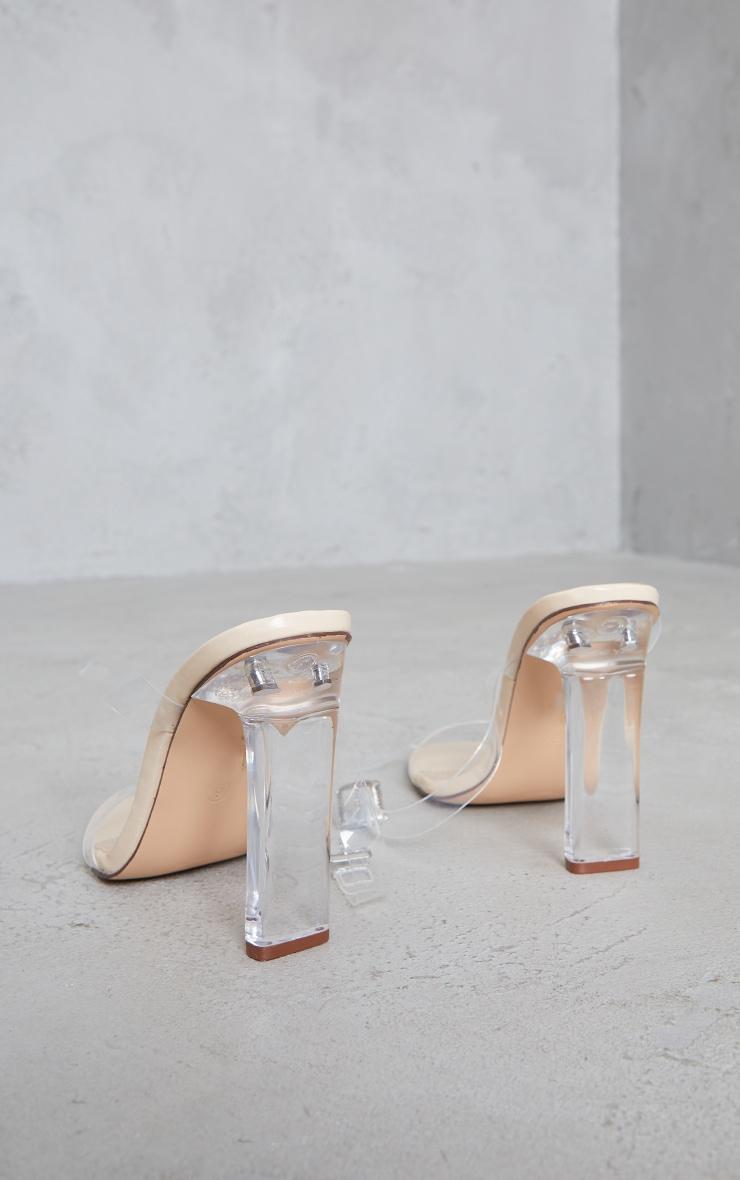 Nude Flat Heel Clear Strap Sandals Product Image