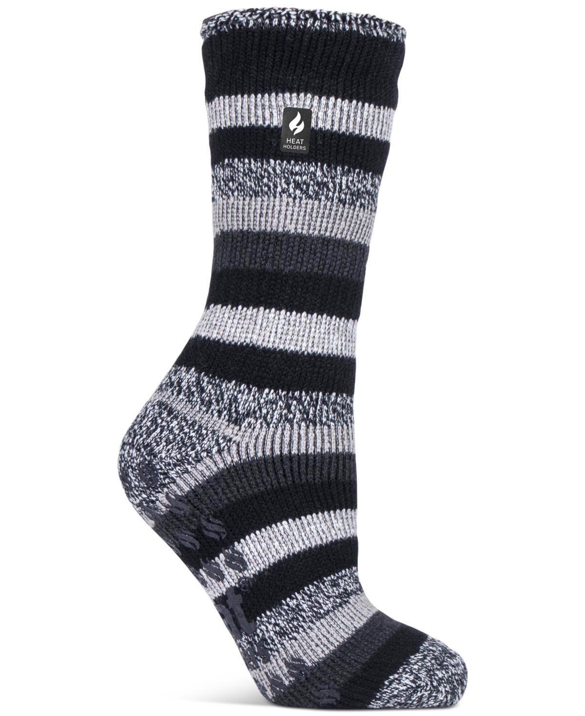 Heat Holders Womens Original 7X Warmer Stripe Crew Slipper Socks with Grippers Product Image