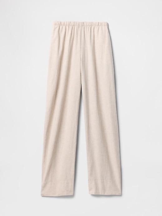 Linen-Blend Easy Wide-Hem Pants Product Image