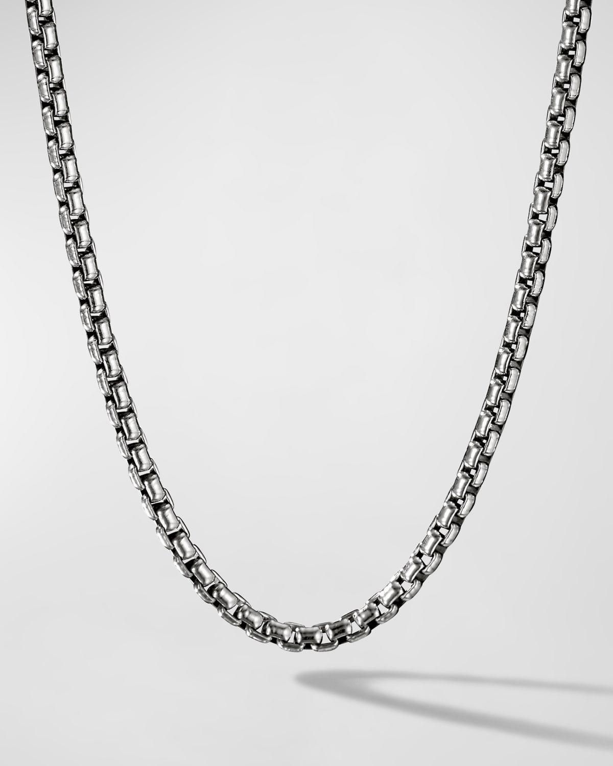 Mens Box Chain Necklace in Silver, 3.6mm, 24L Product Image