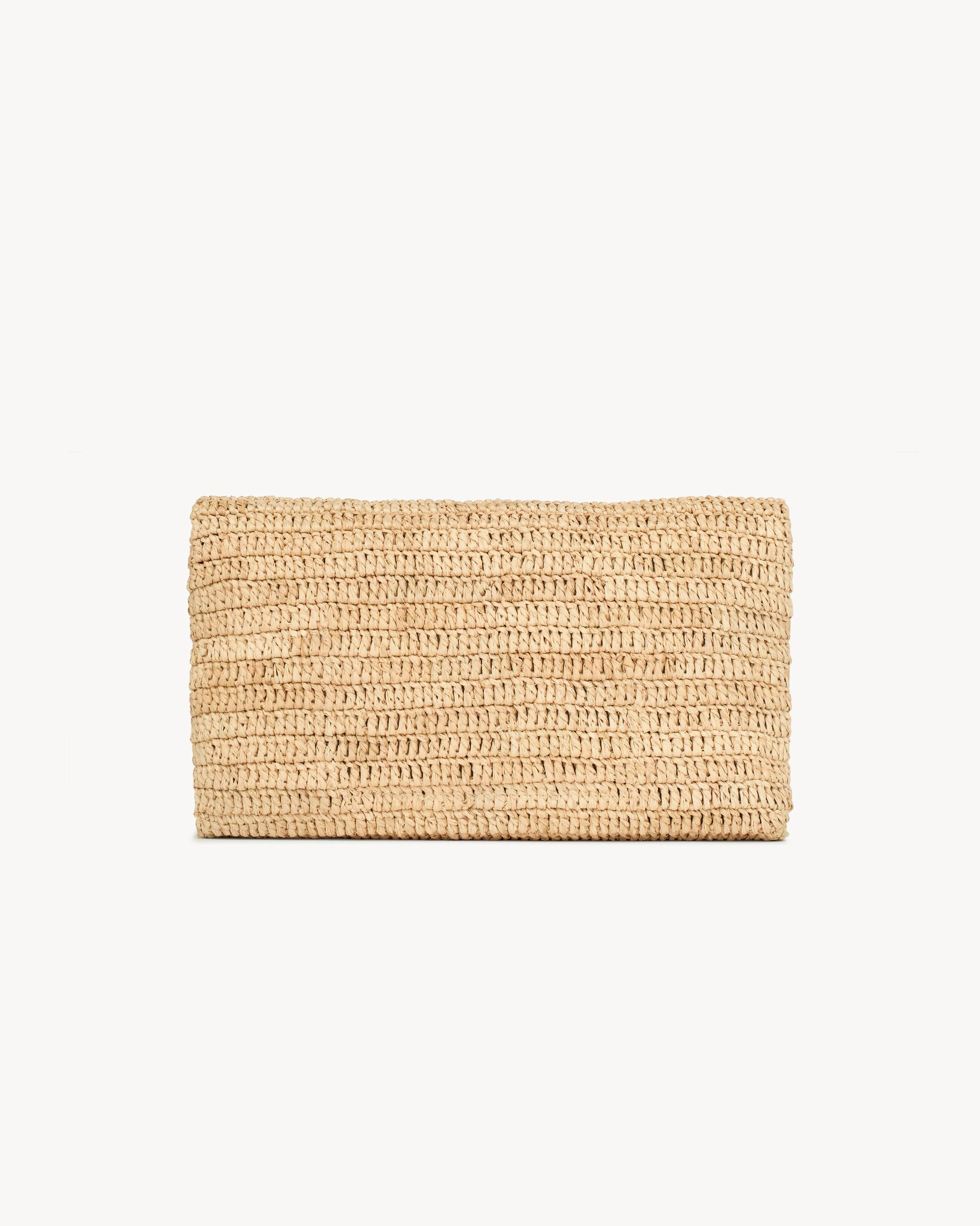 CASSANDRE large envelope pouch in raffia Product Image