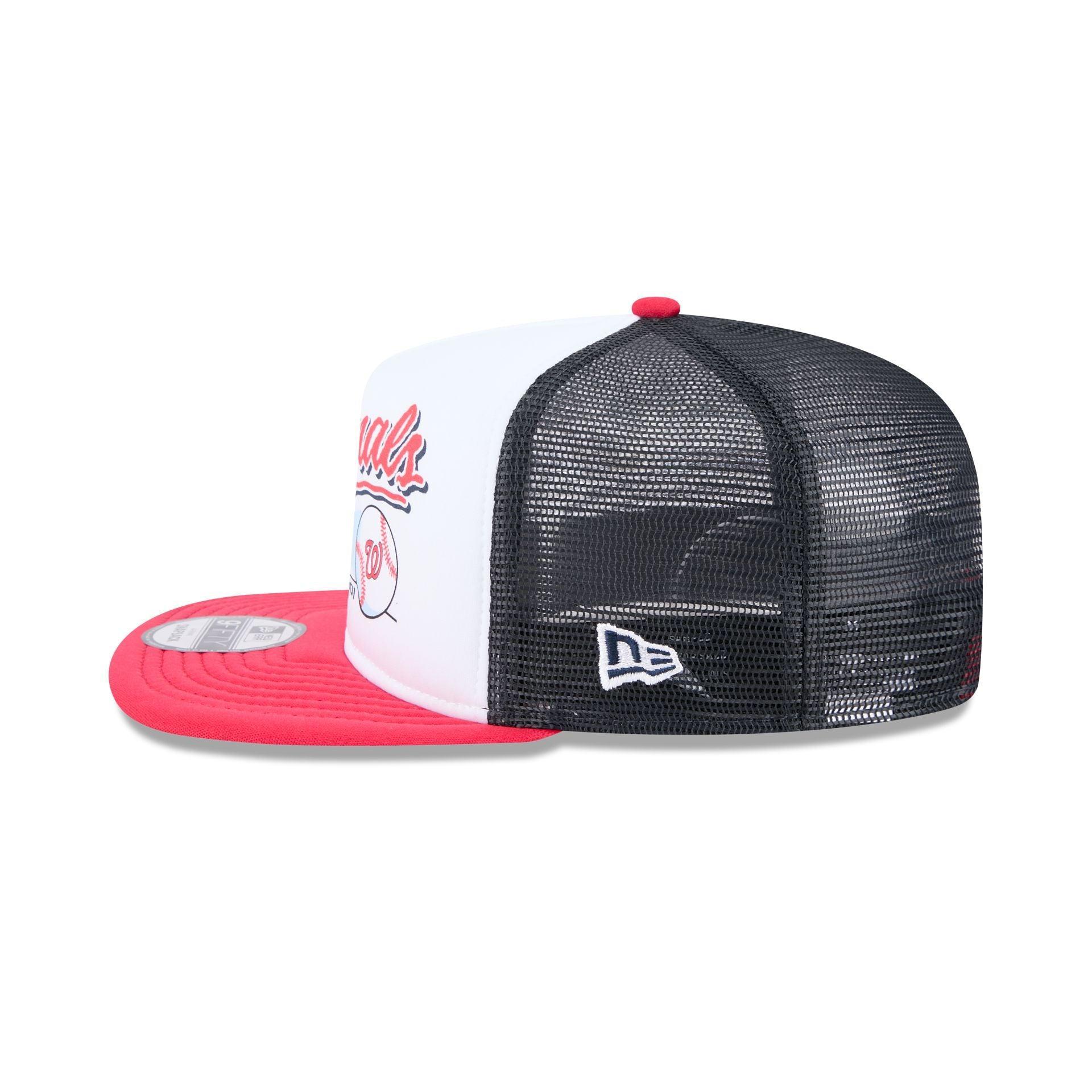 Washington Nationals Retro Script 9FIFTY A-Frame Trucker Hat Male Product Image